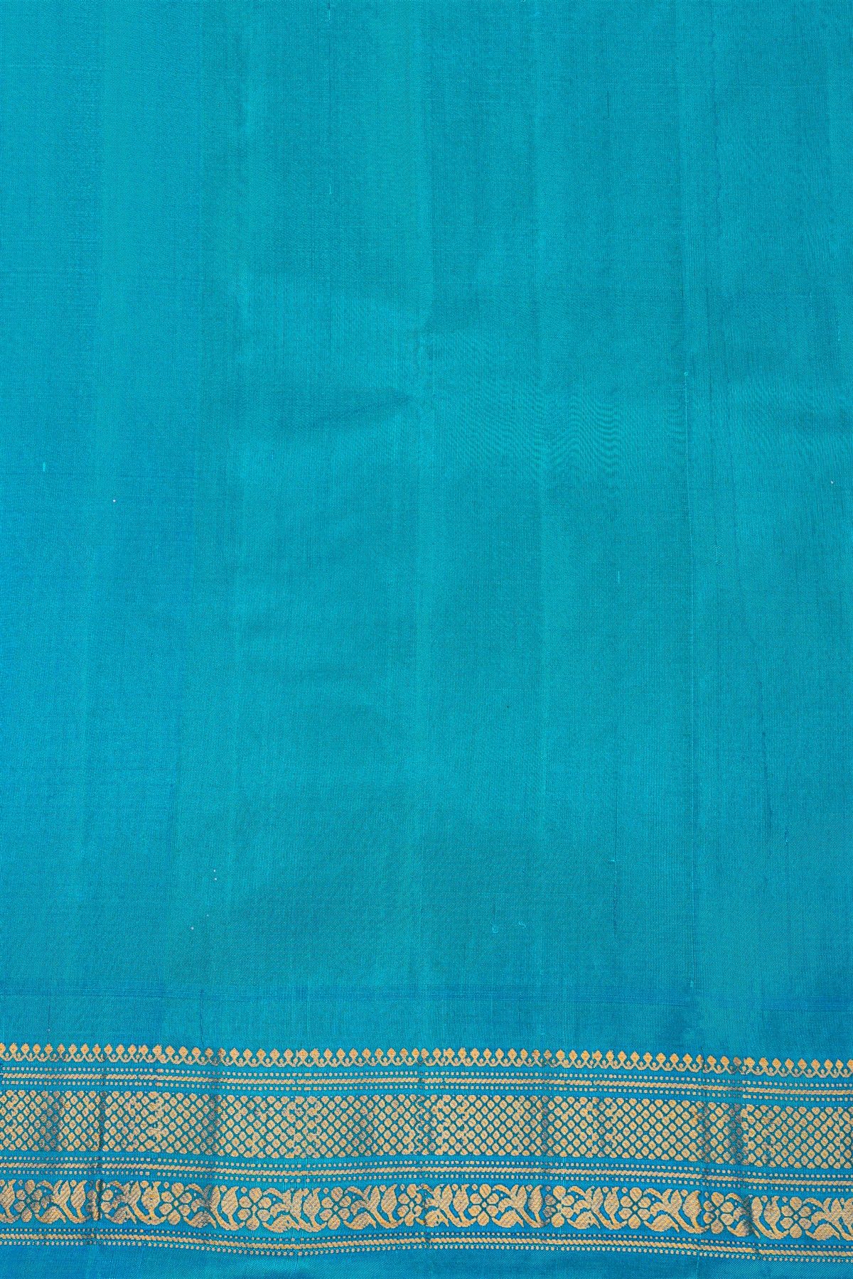 Gadwal Silk Peacock Green Saree