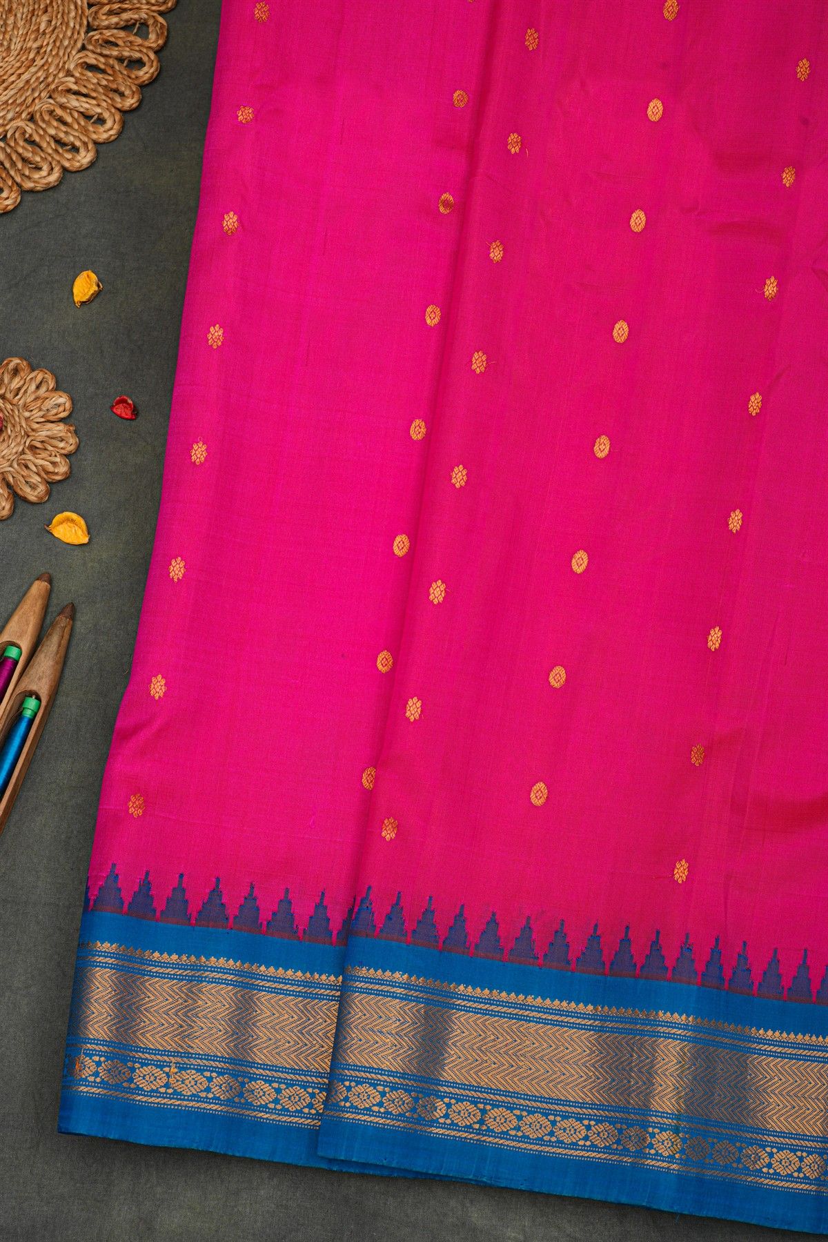 Gadwal Silk Pink Saree