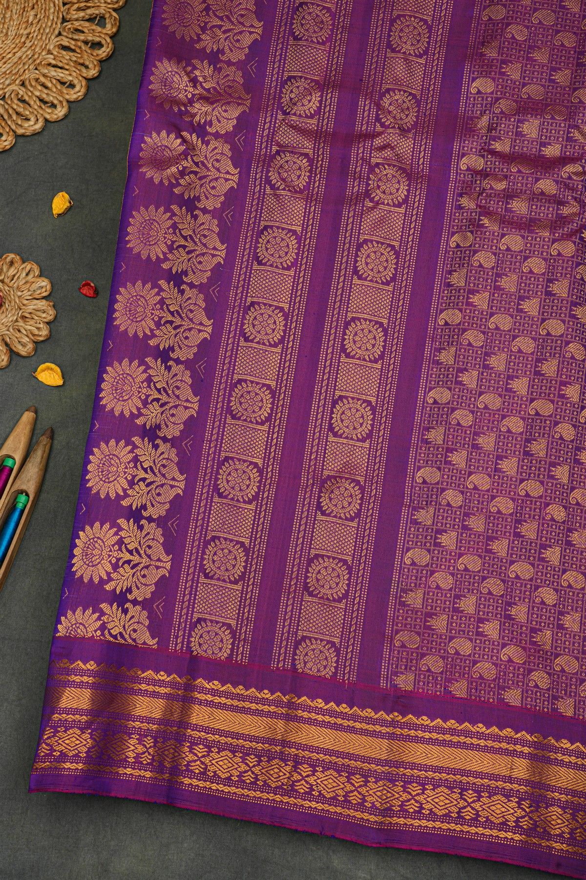 Gadwal Silk Off White Saree