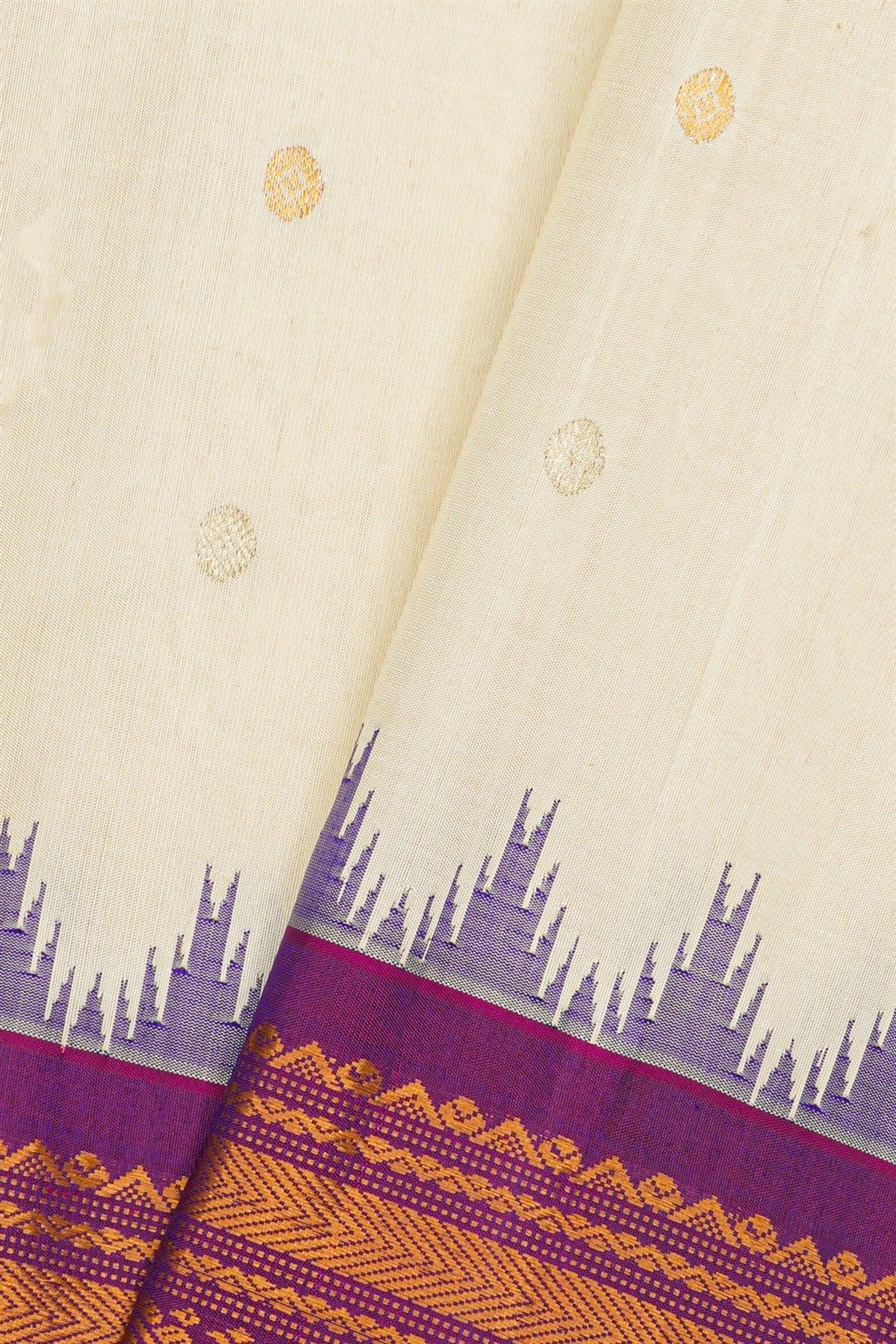 Gadwal Silk Off White Saree