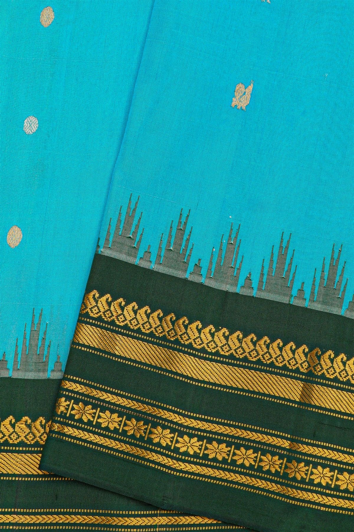 Gadwal Silk Sky Blue Saree