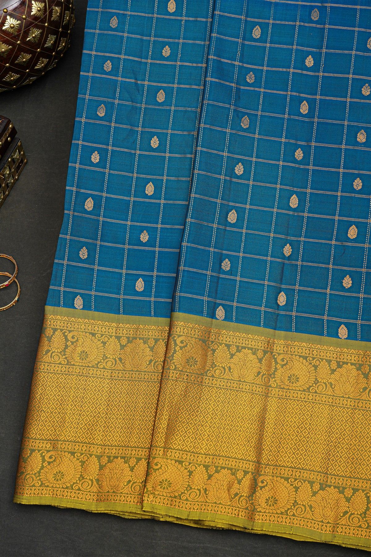 Gadwal Silk Blue Saree