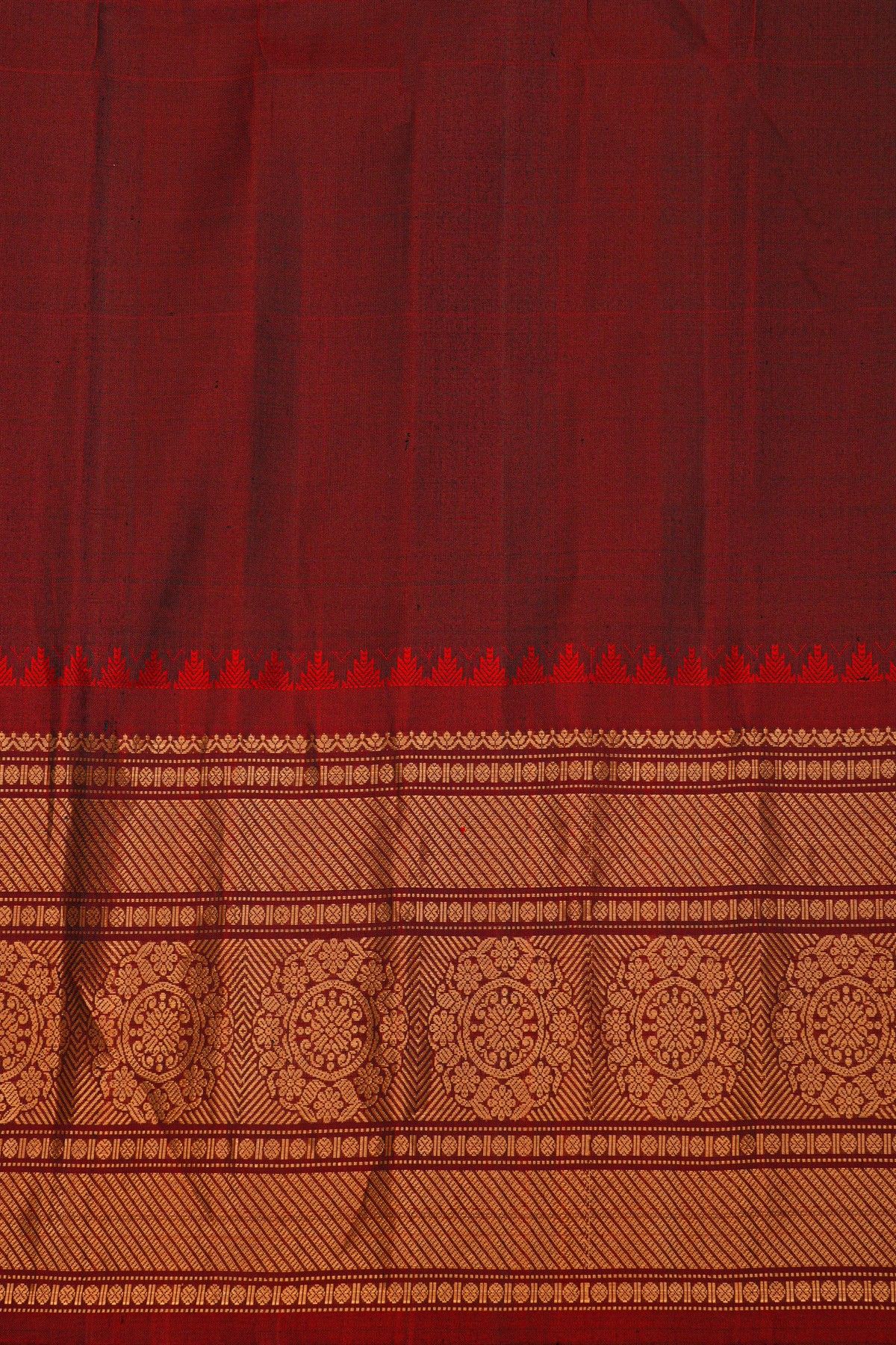 Gadwal Silk Bottle Green Saree