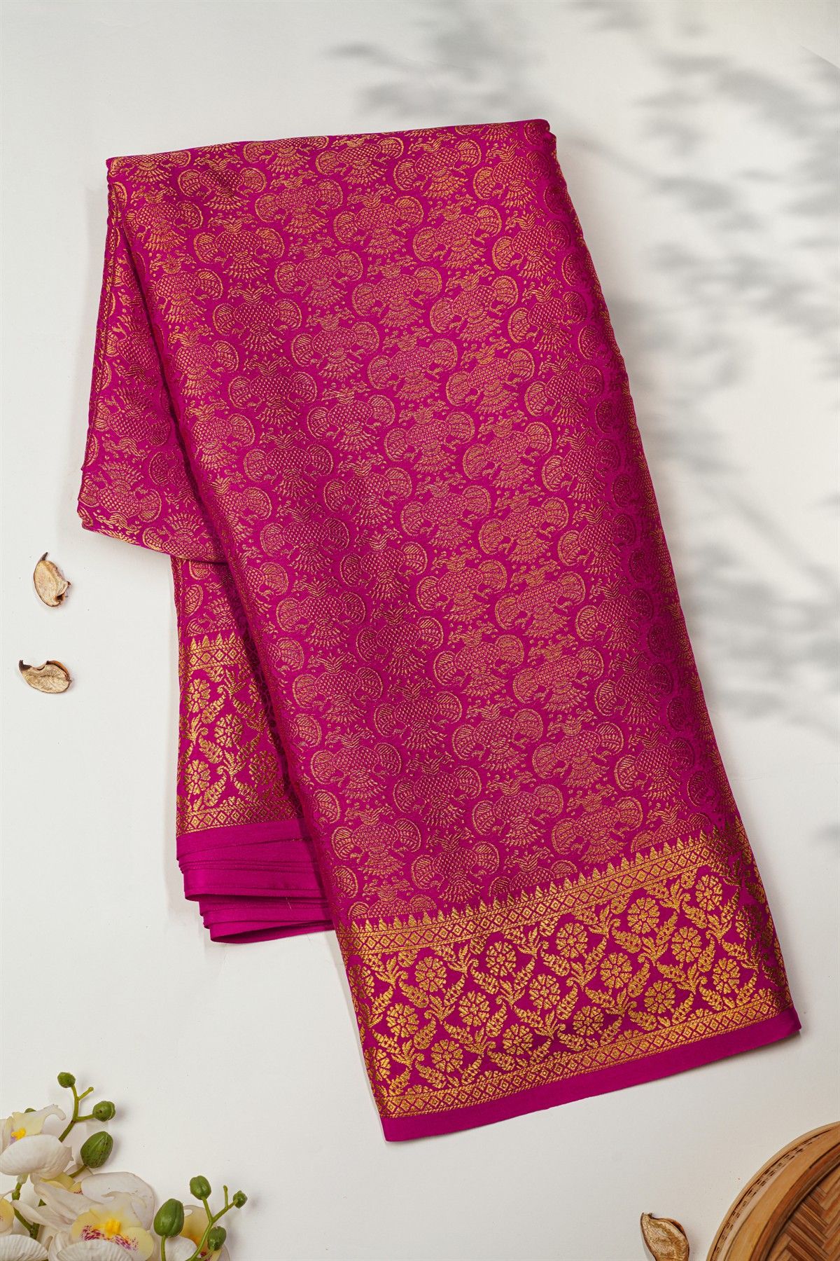 Mysore Crepe Magenta Saree