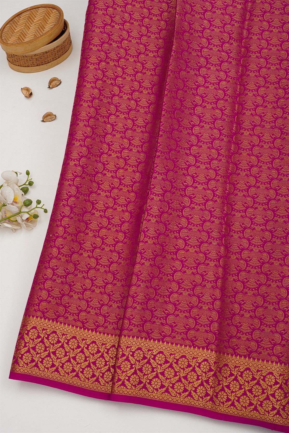 Mysore Crepe Magenta Saree