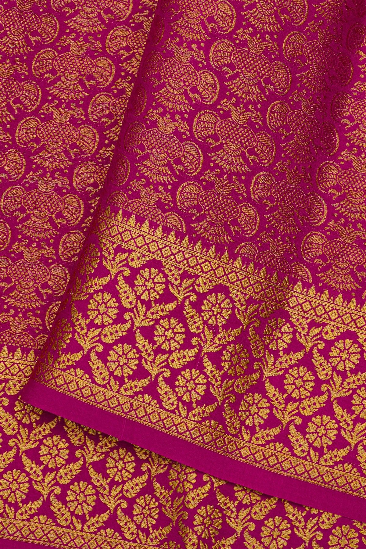 Mysore Crepe Magenta Saree