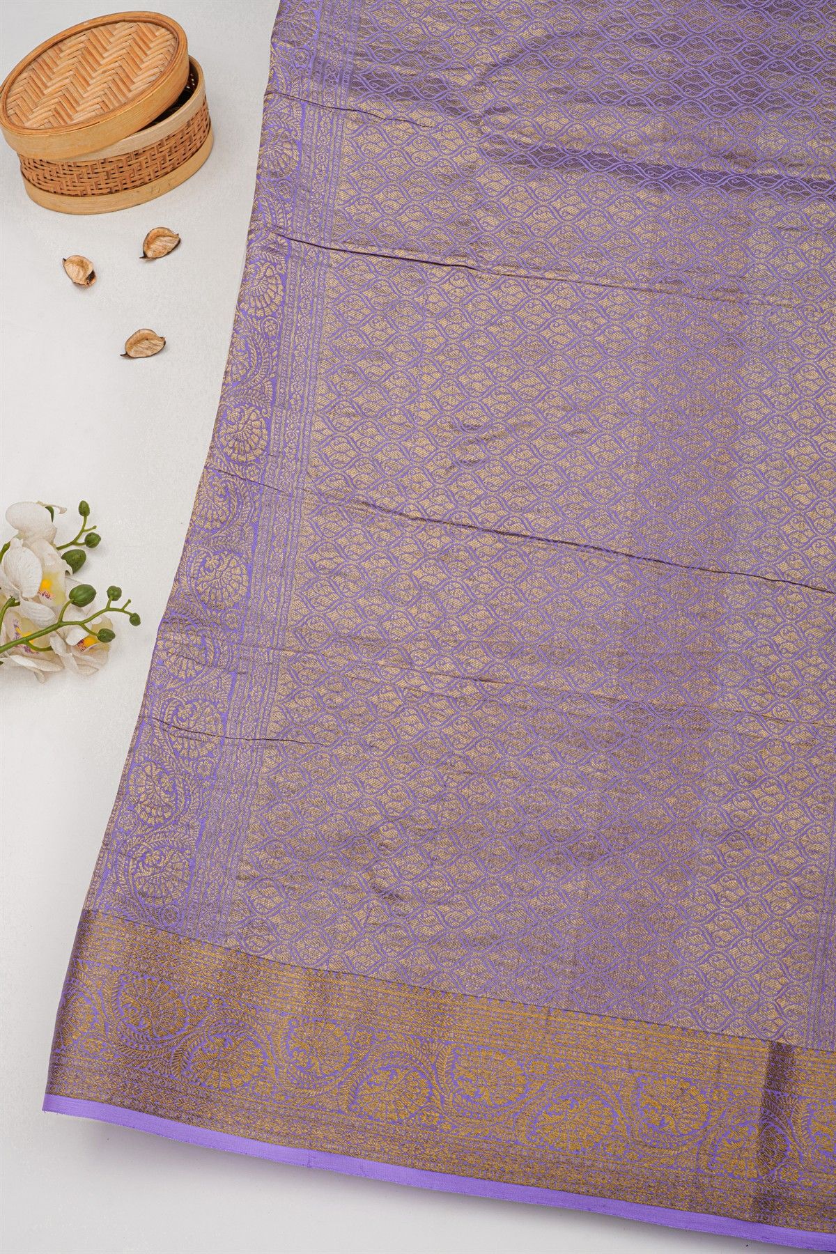 Mysore Crepe Royal Blue Saree