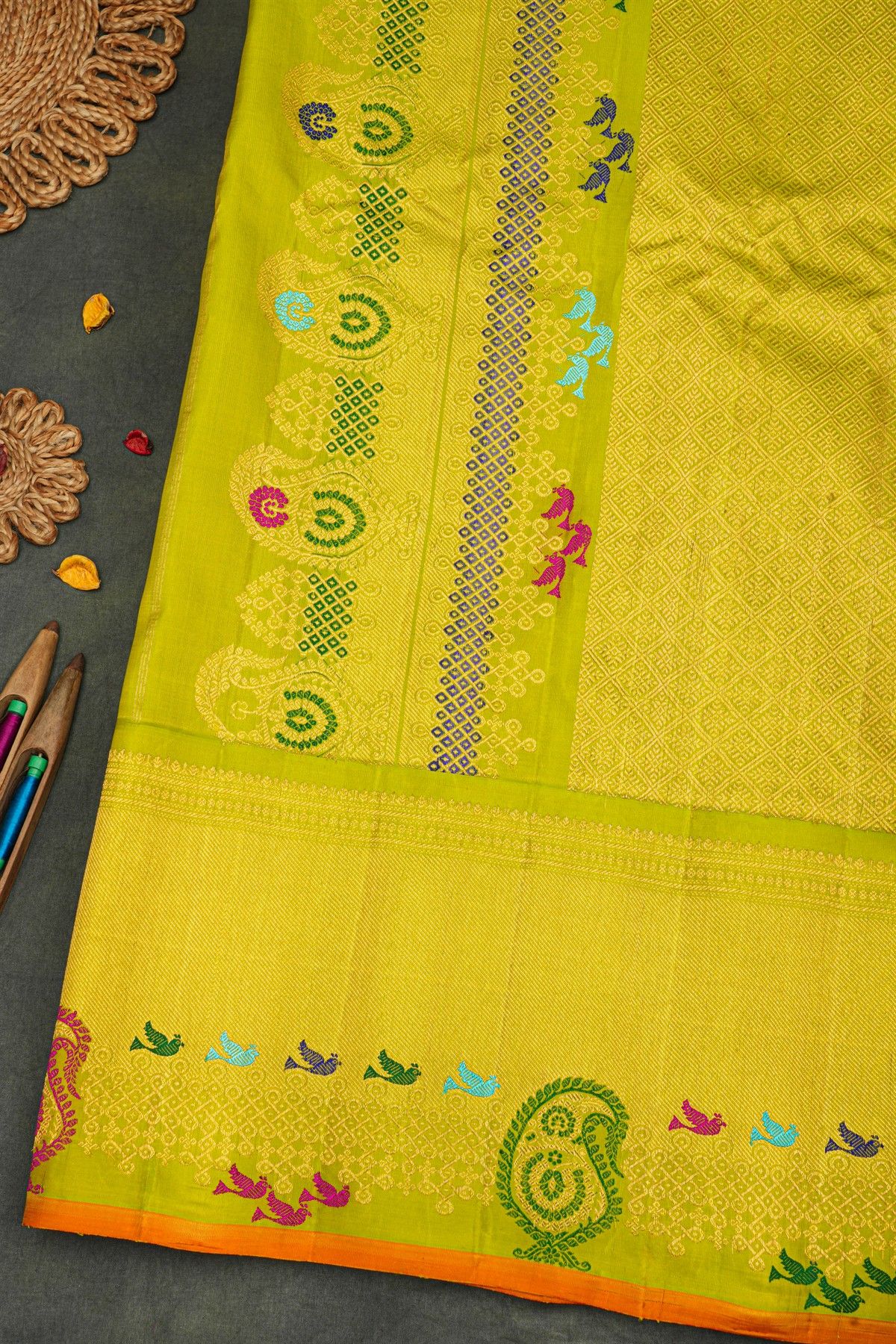 Gadwal Silk Off White Saree