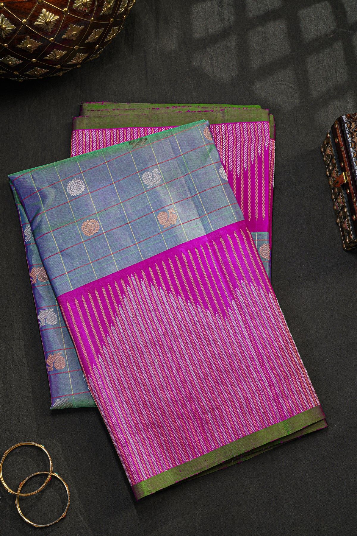 Gadwal Silk Blue Saree