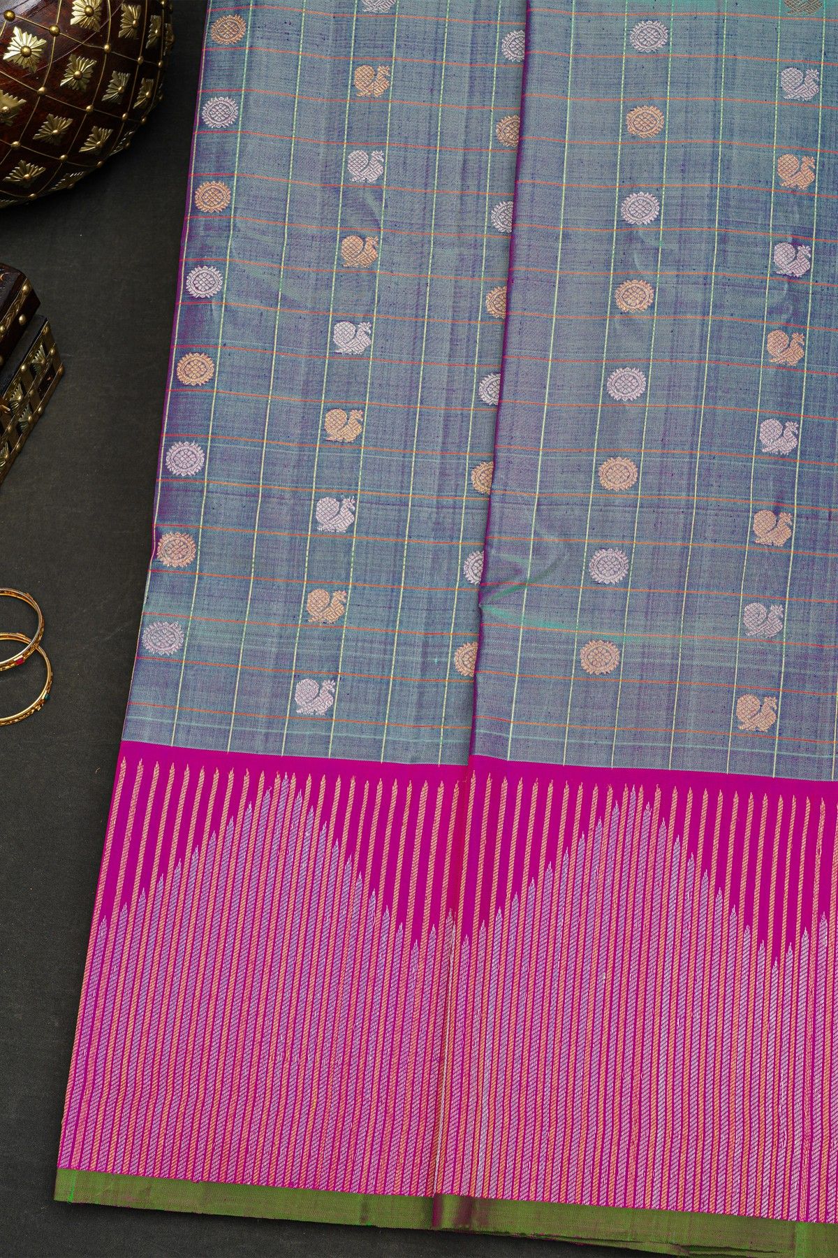 Gadwal Silk Blue Saree