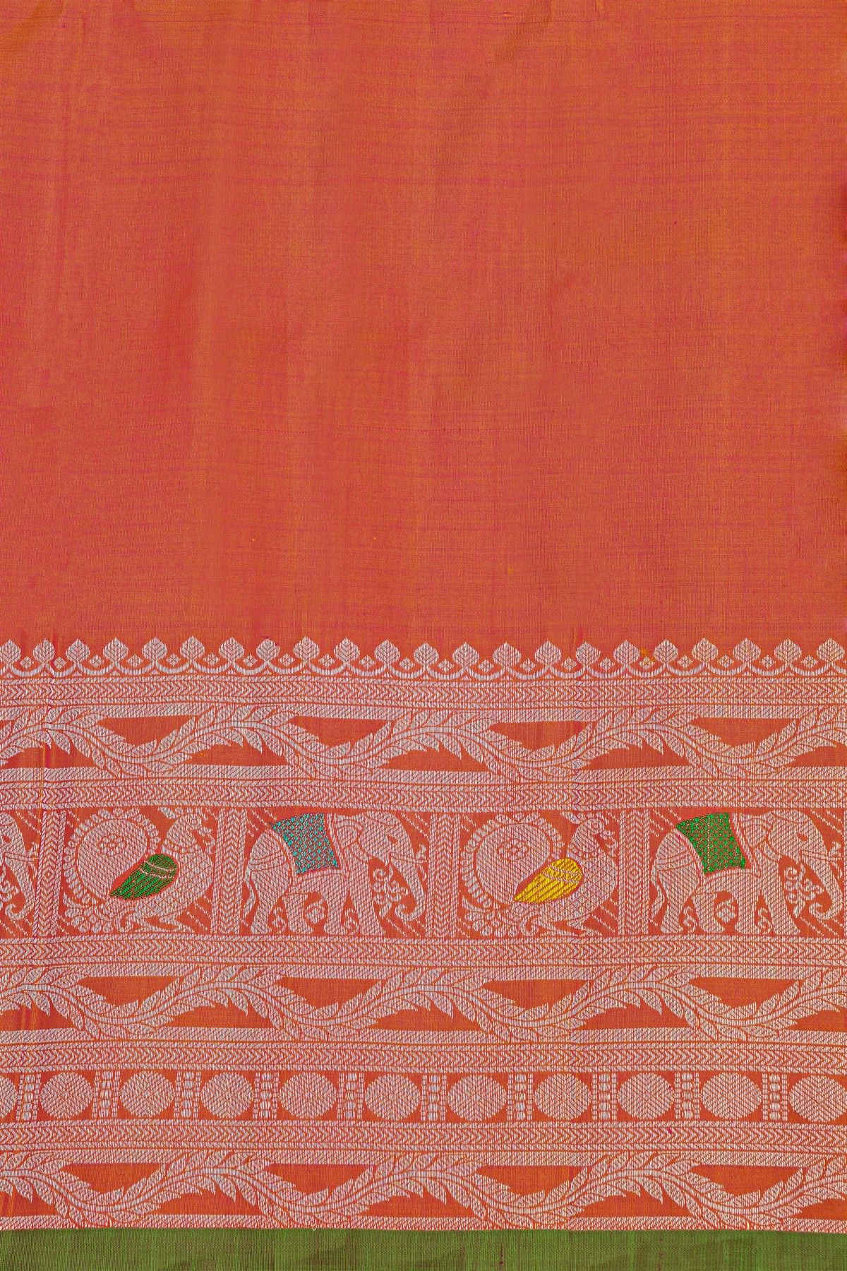 Gadwal Silk Peach Saree