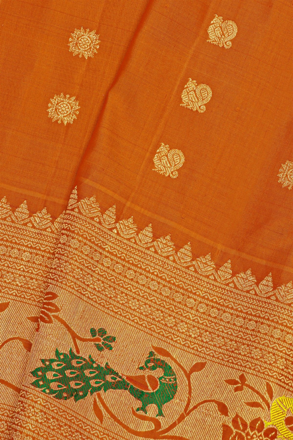 Gadwal Silk Rust Saree