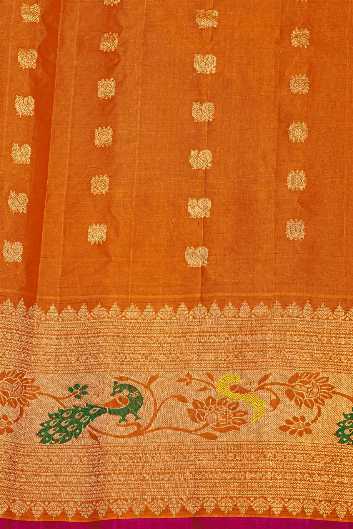 Gadwal Silk Rust Saree
