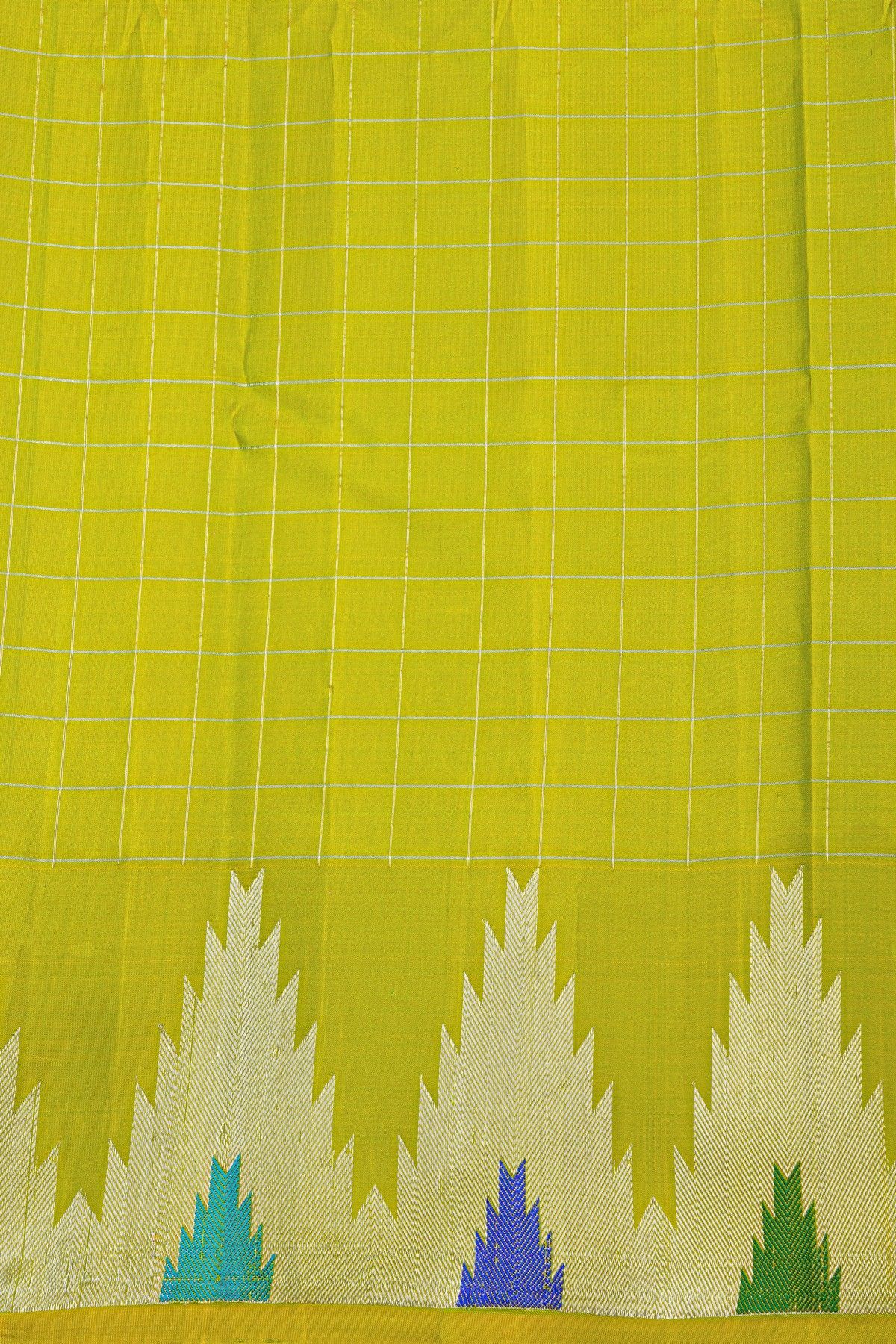 Gadwal Silk Lime Green Saree