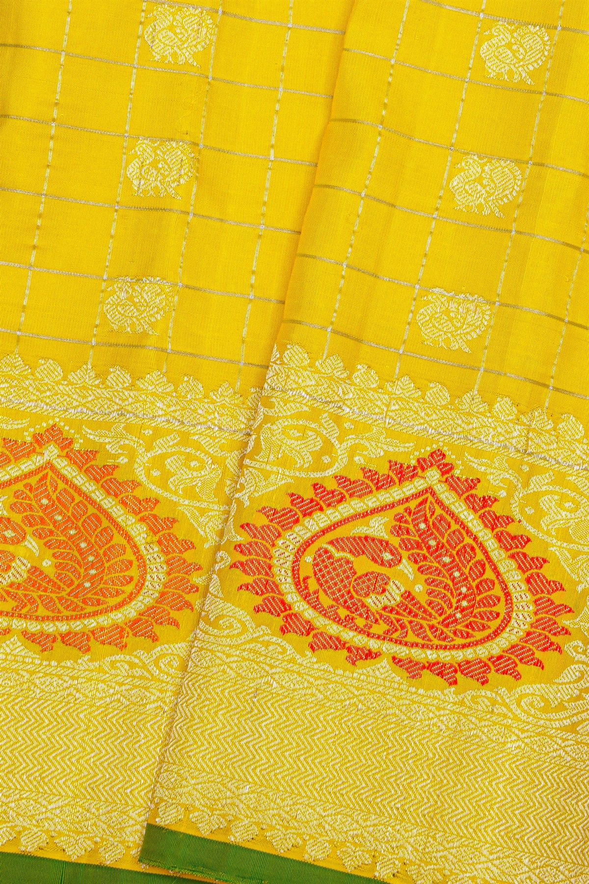 Gadwal Silk Yellow Saree