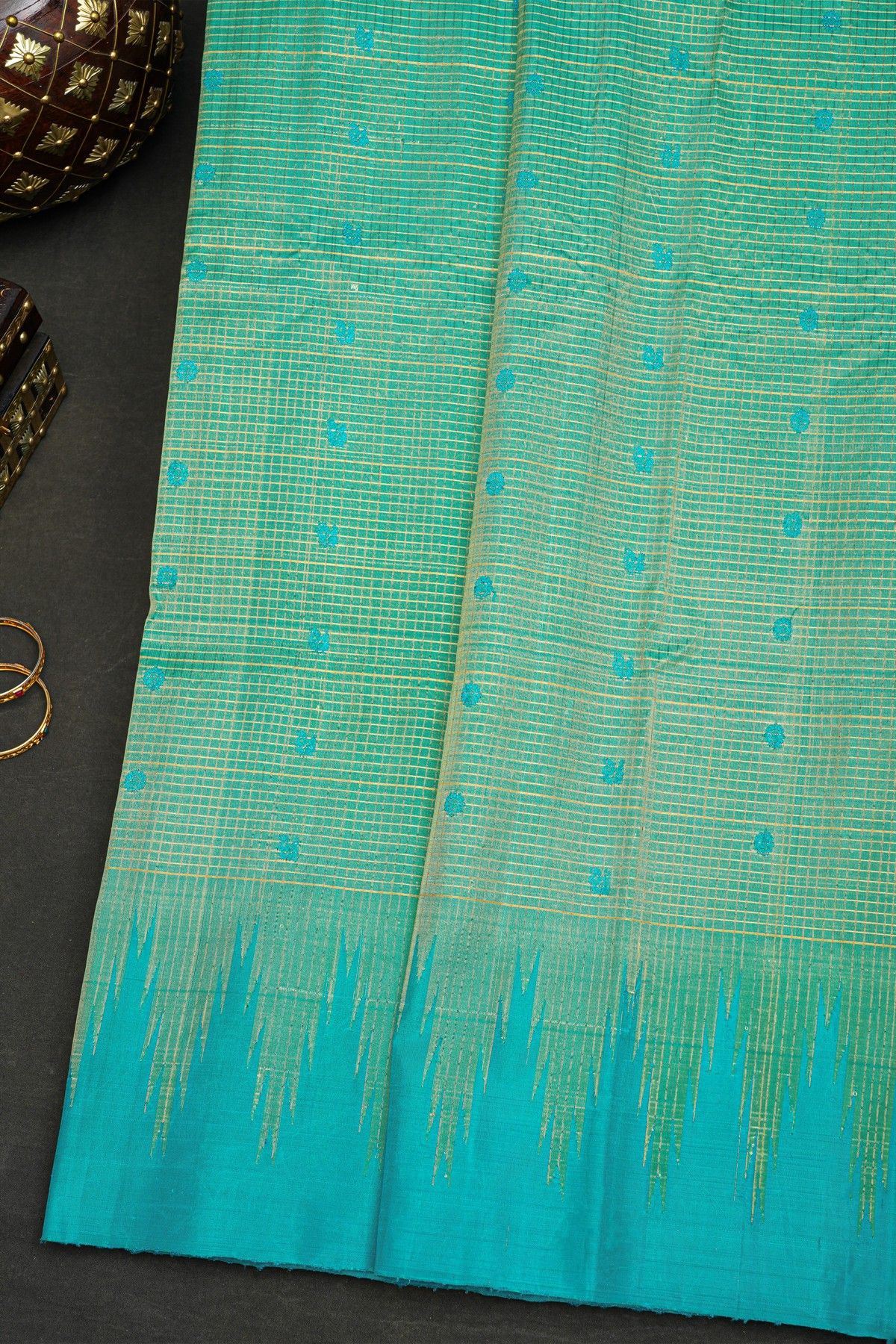 Gadwal Silk Sea Green Saree