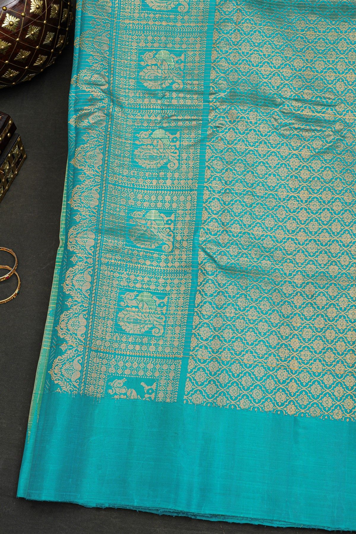Gadwal Silk Sea Green Saree