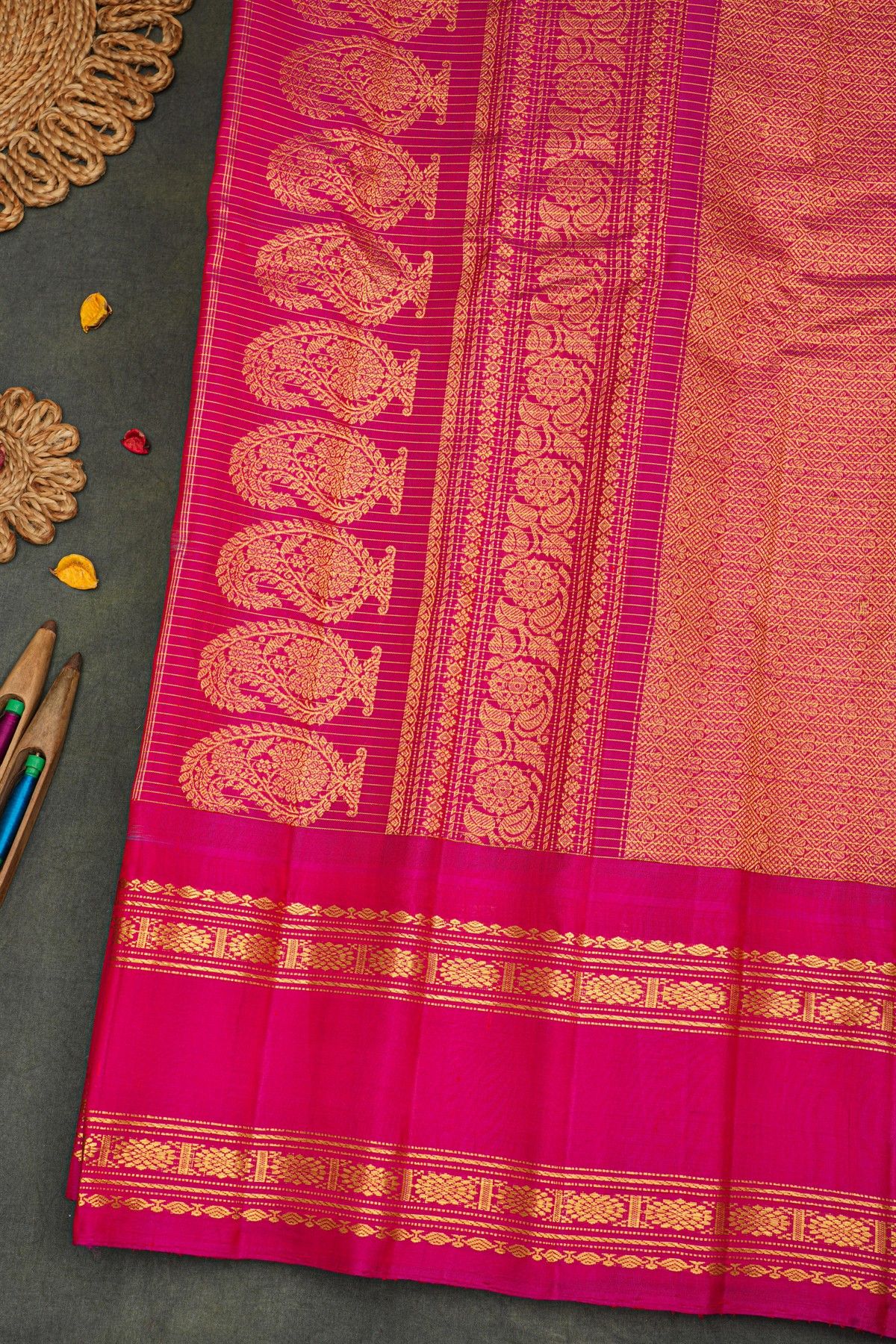 Gadwal Silk Sea Blue Saree