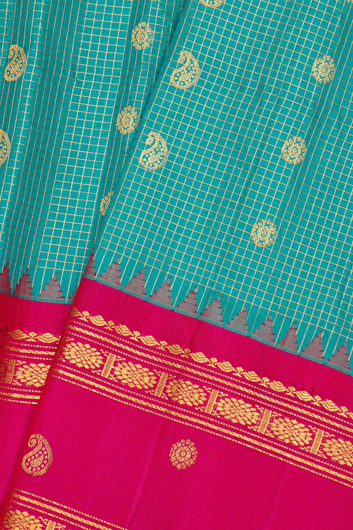 Gadwal Silk Sea Blue Saree