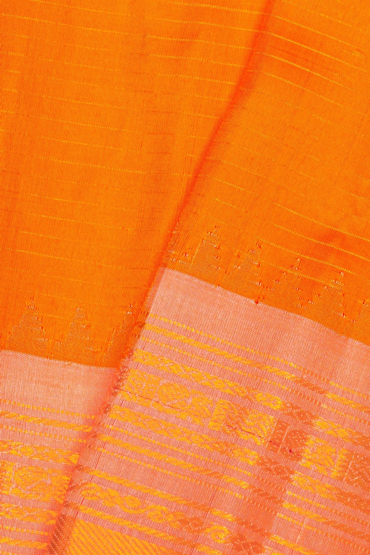 Gadwal Silk Orange Saree