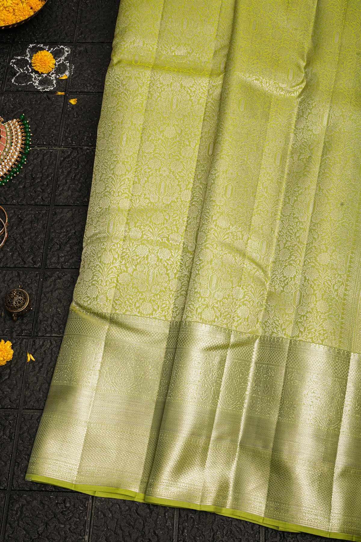 Kancheepuram Silk Light Green Saree