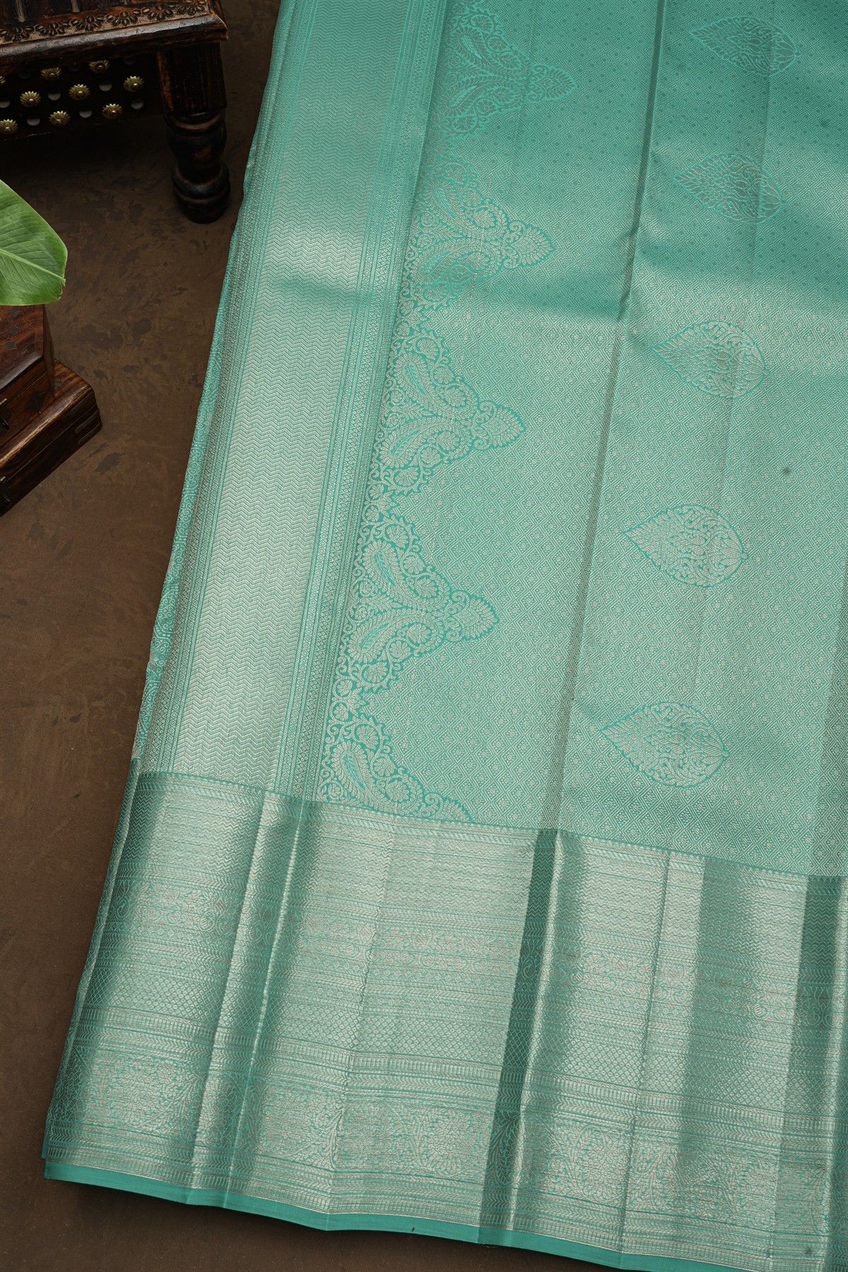 Kancheepuram Silk Sea Blue Saree