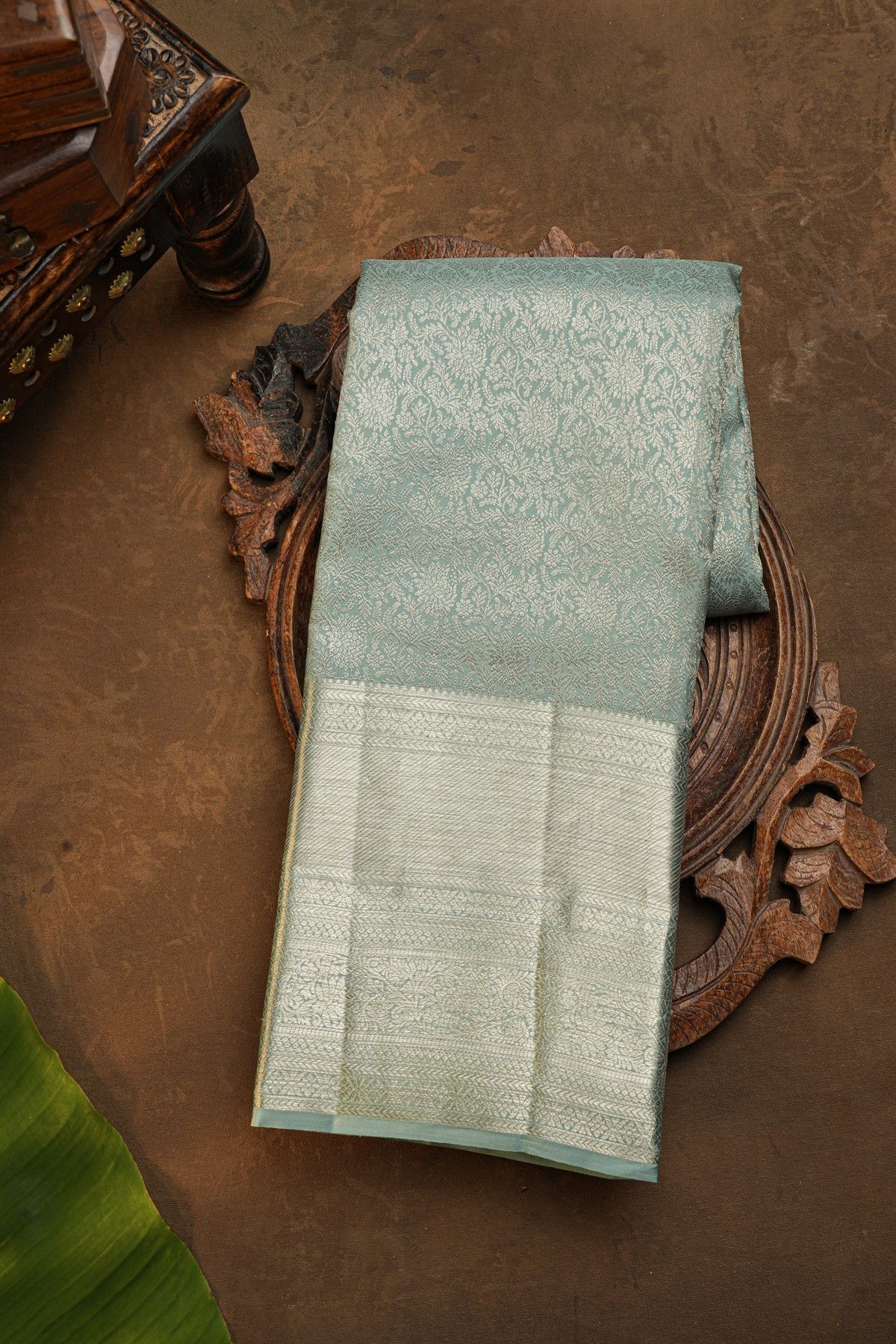 Kancheepuram Silk Ice Blue Saree