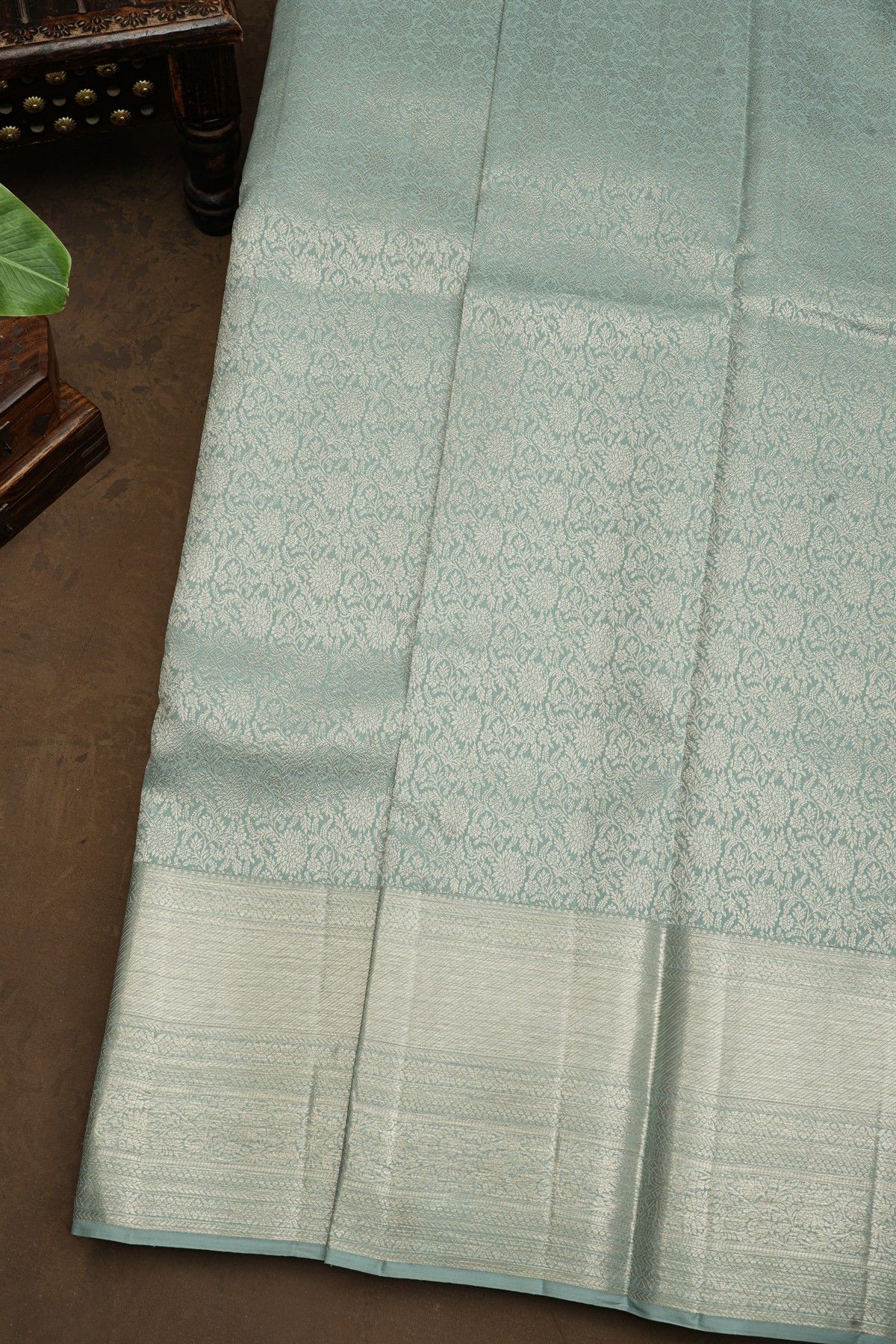 Kancheepuram Silk Ice Blue Saree