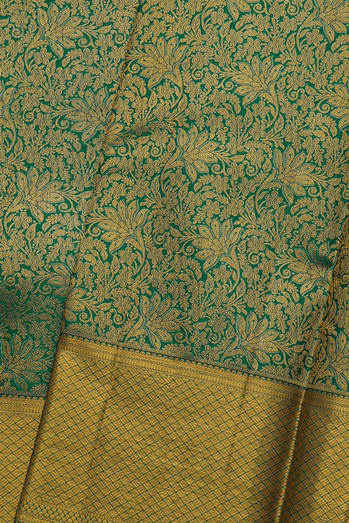 Kancheepuram Silk Peacock Green Saree