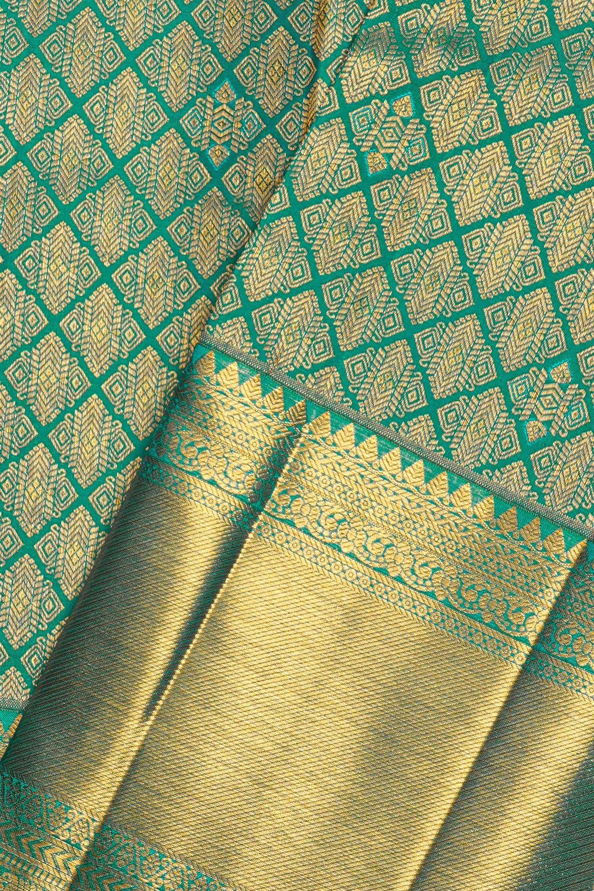 Kancheepuram Silk Rama Green Saree