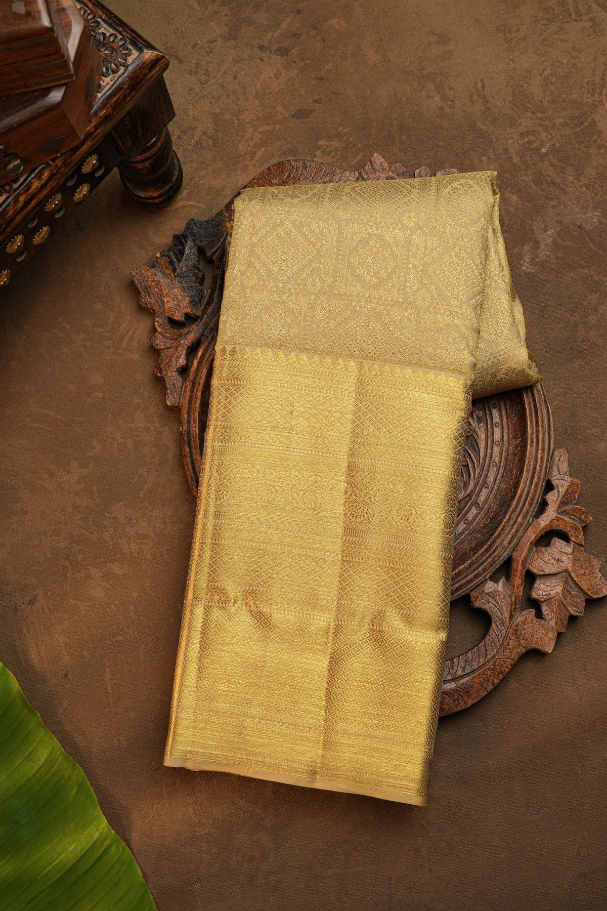 Kancheepuram Silk Cream Saree