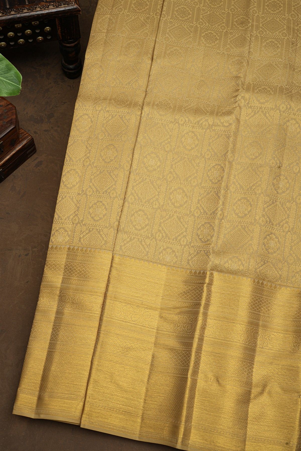 Kancheepuram Silk Cream Saree