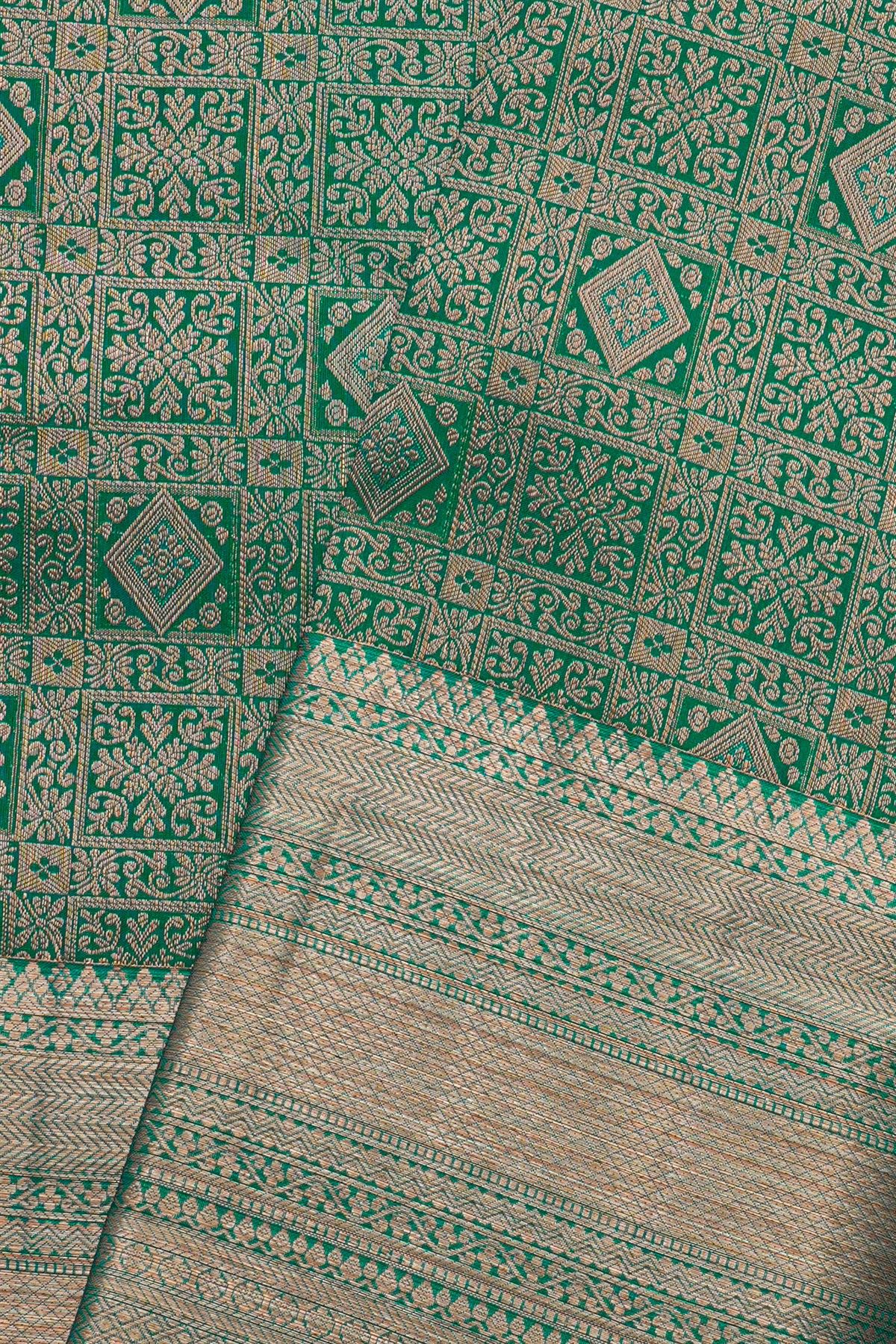 Kancheepuram Silk Bottle Green Saree