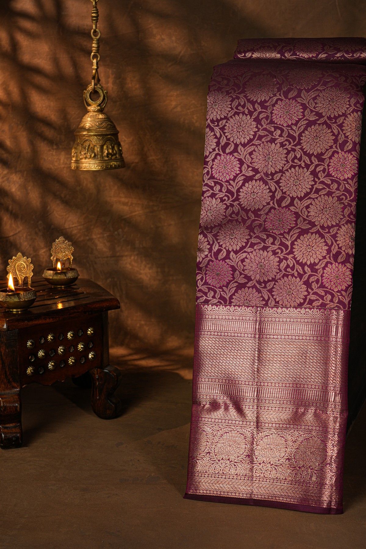 Kancheepuram Silk Magenta Saree