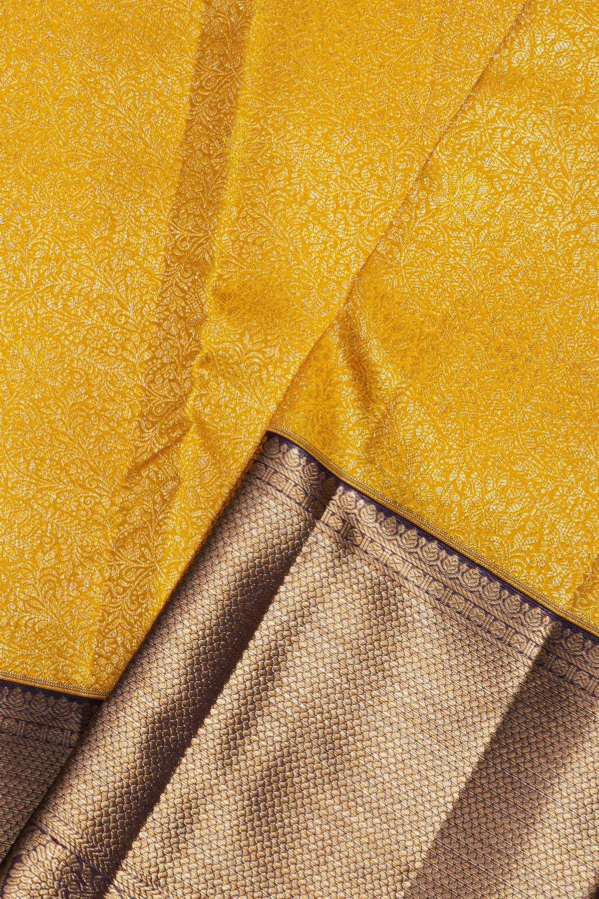 Kancheepuram Silk Mustard Saree