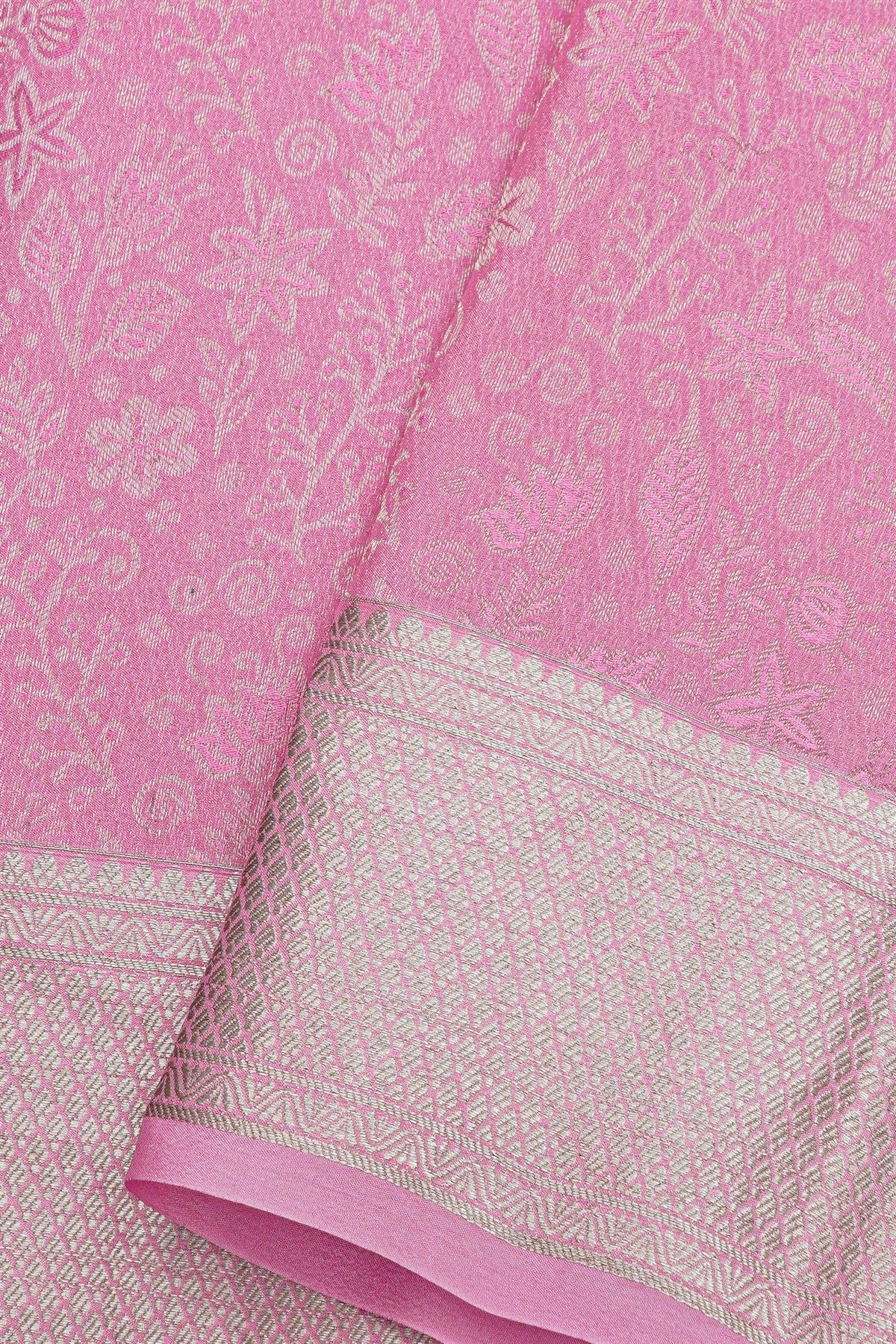 Mysore Crepe Pink Saree