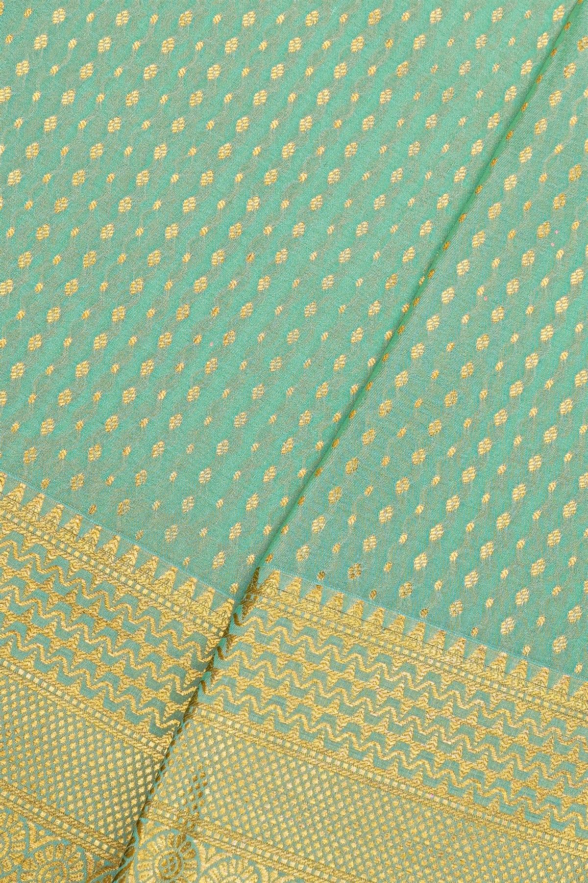 Mysore Crepe Sea Green Saree