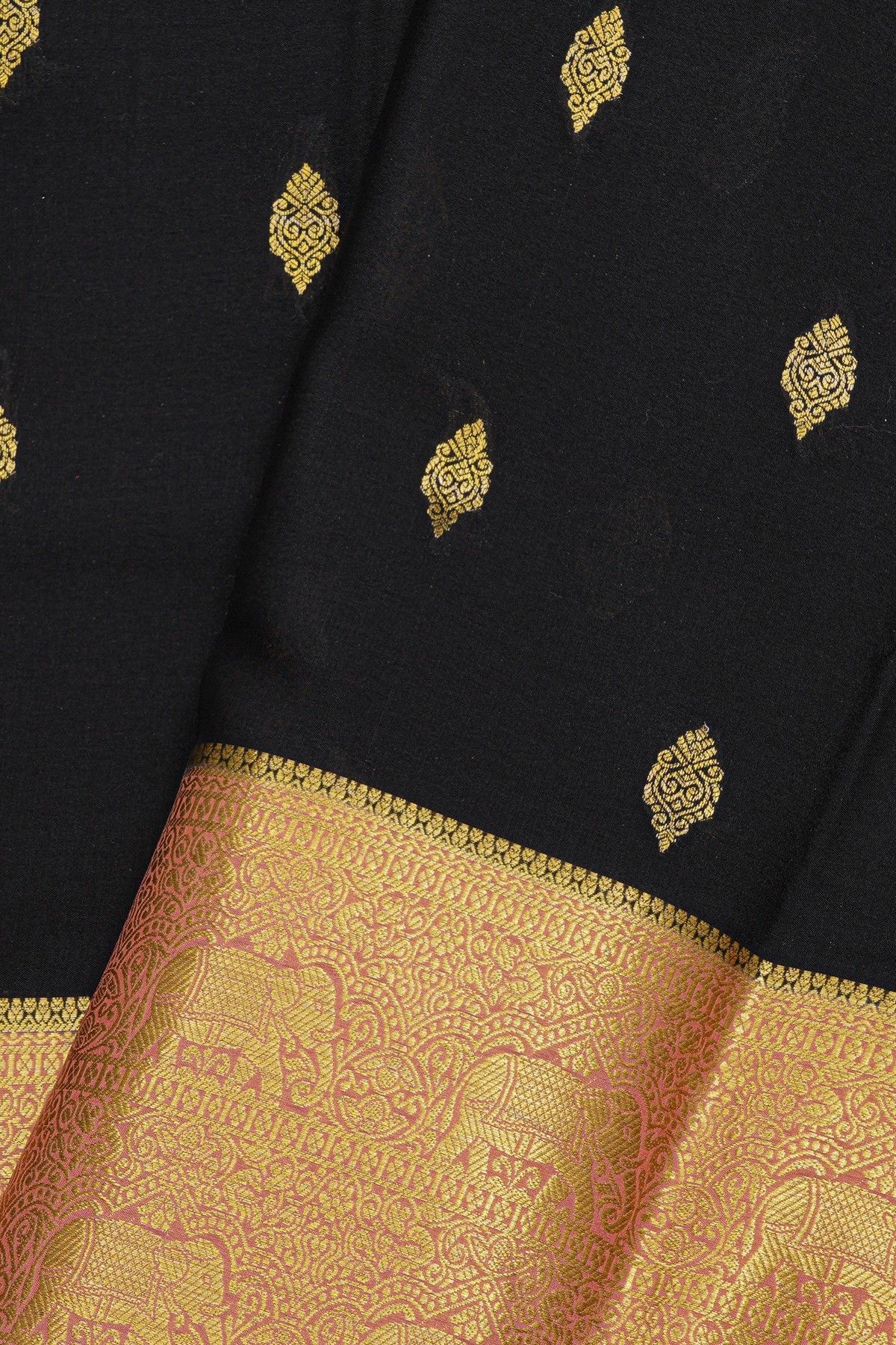 Mysore Crepe Black Saree