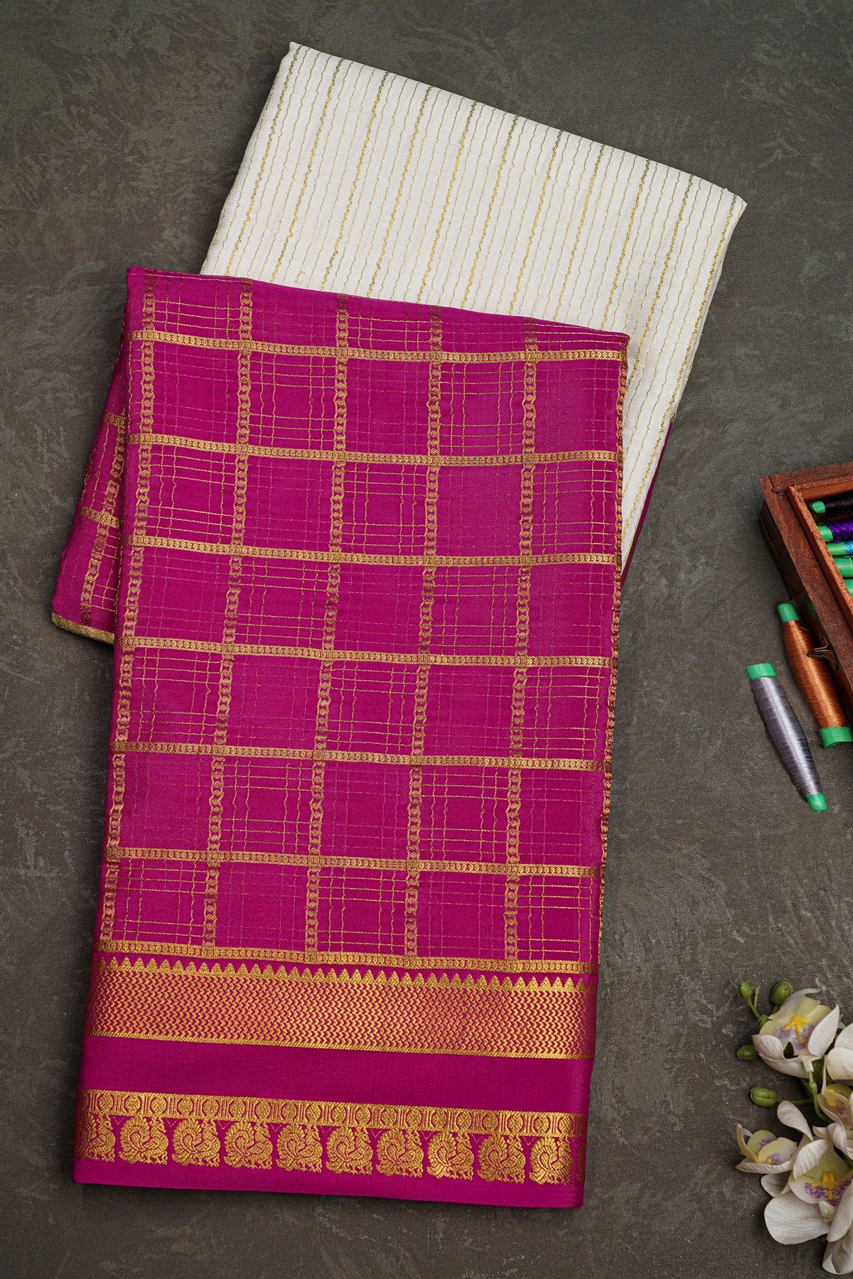 Mysore Crepe Multi-Colour Saree