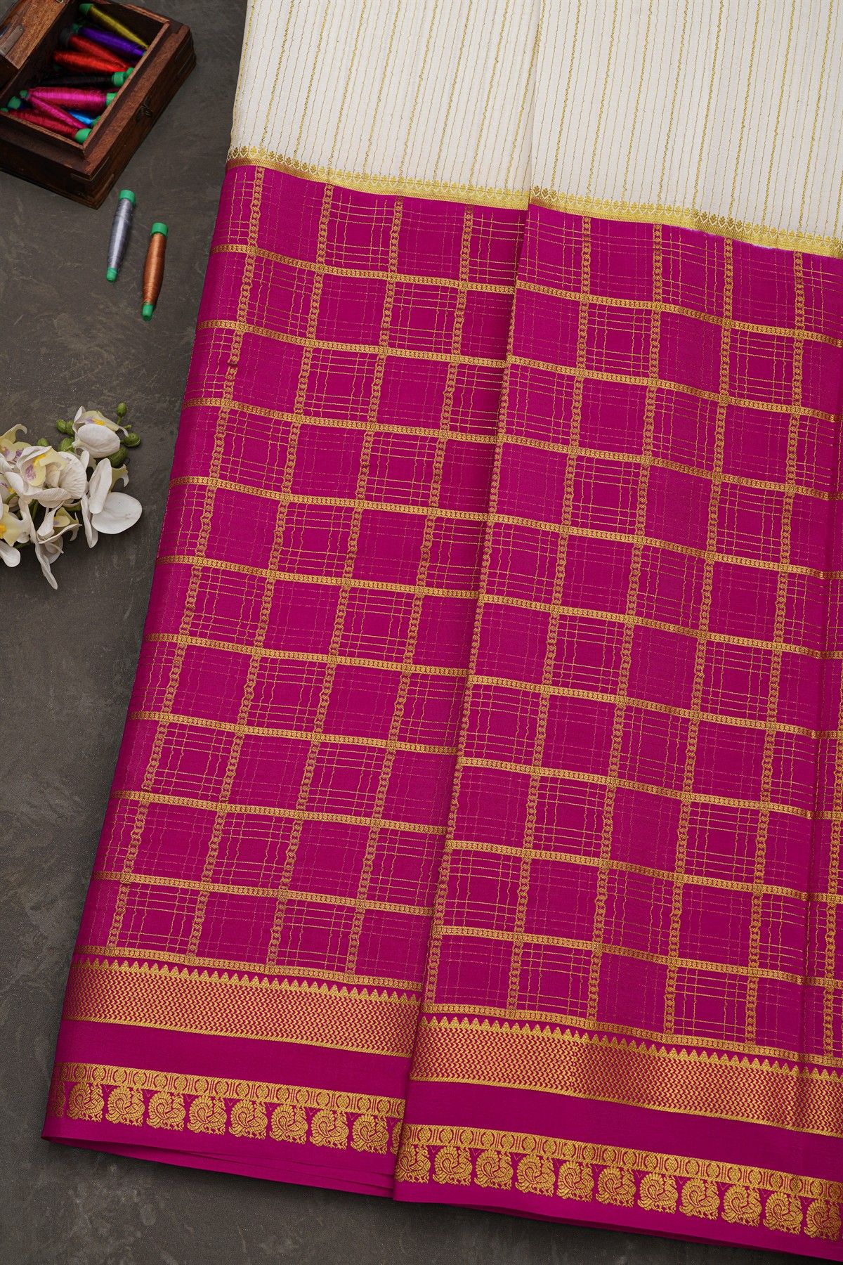 Mysore Crepe Multi-Colour Saree