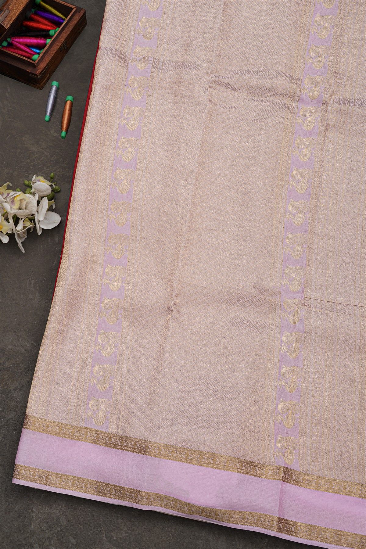 Mysore Crepe Red Saree