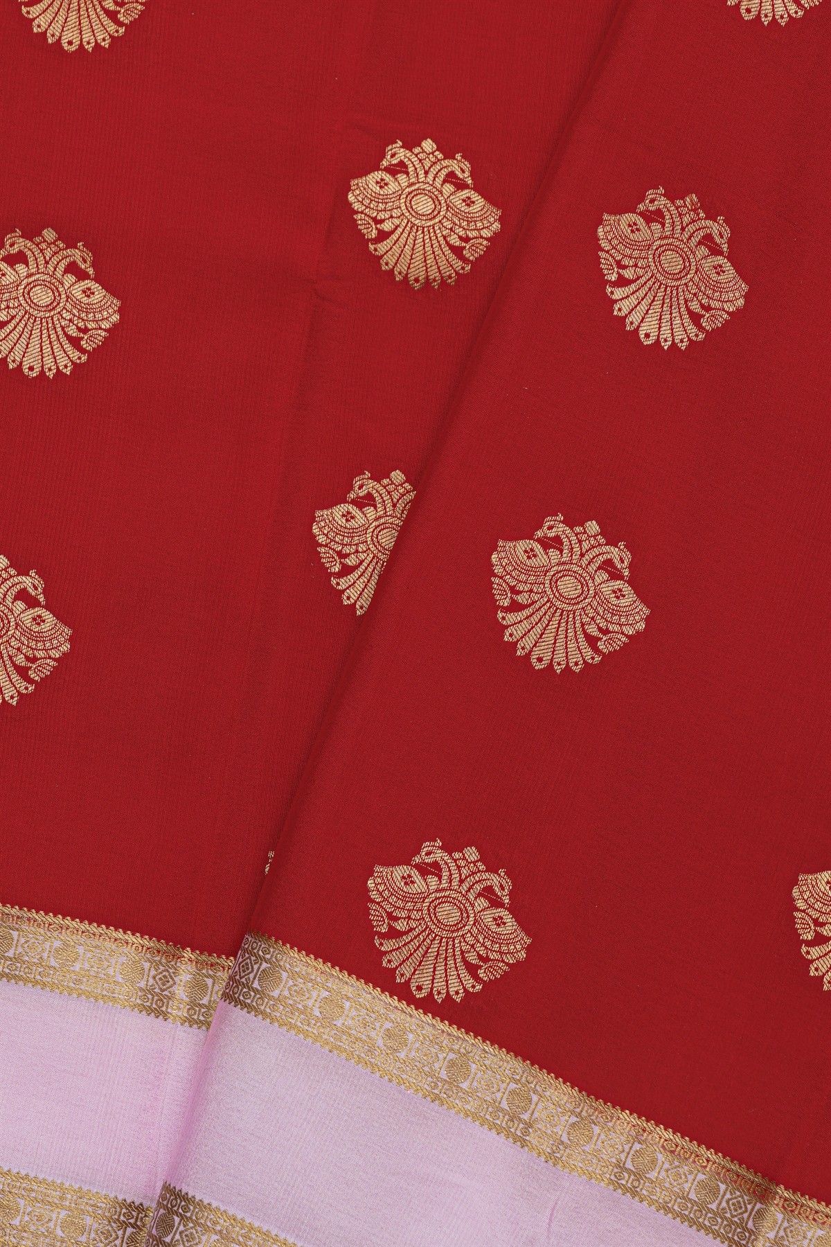 Mysore Crepe Red Saree