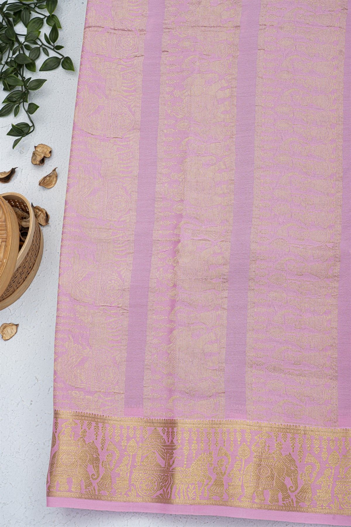 Mysore Crepe Brown Saree