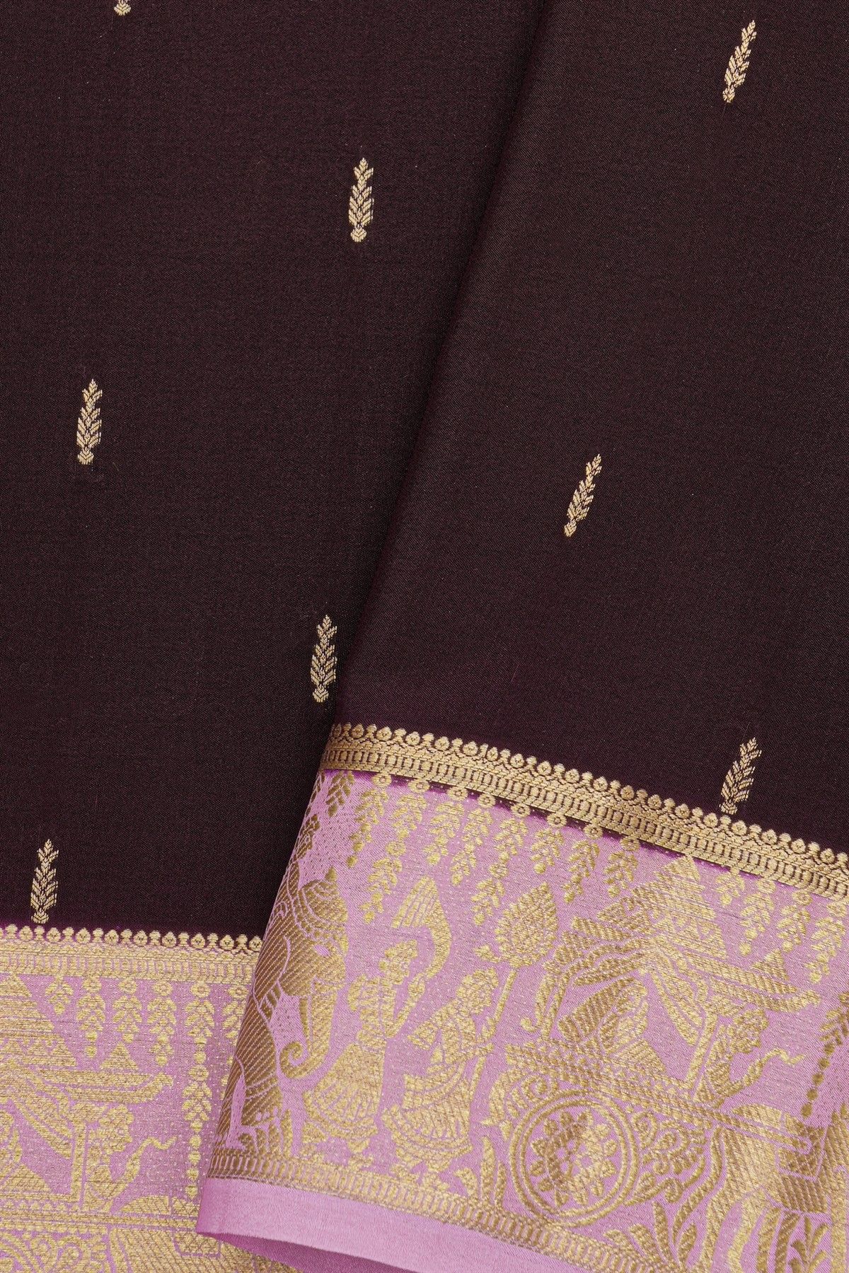 Mysore Crepe Brown Saree