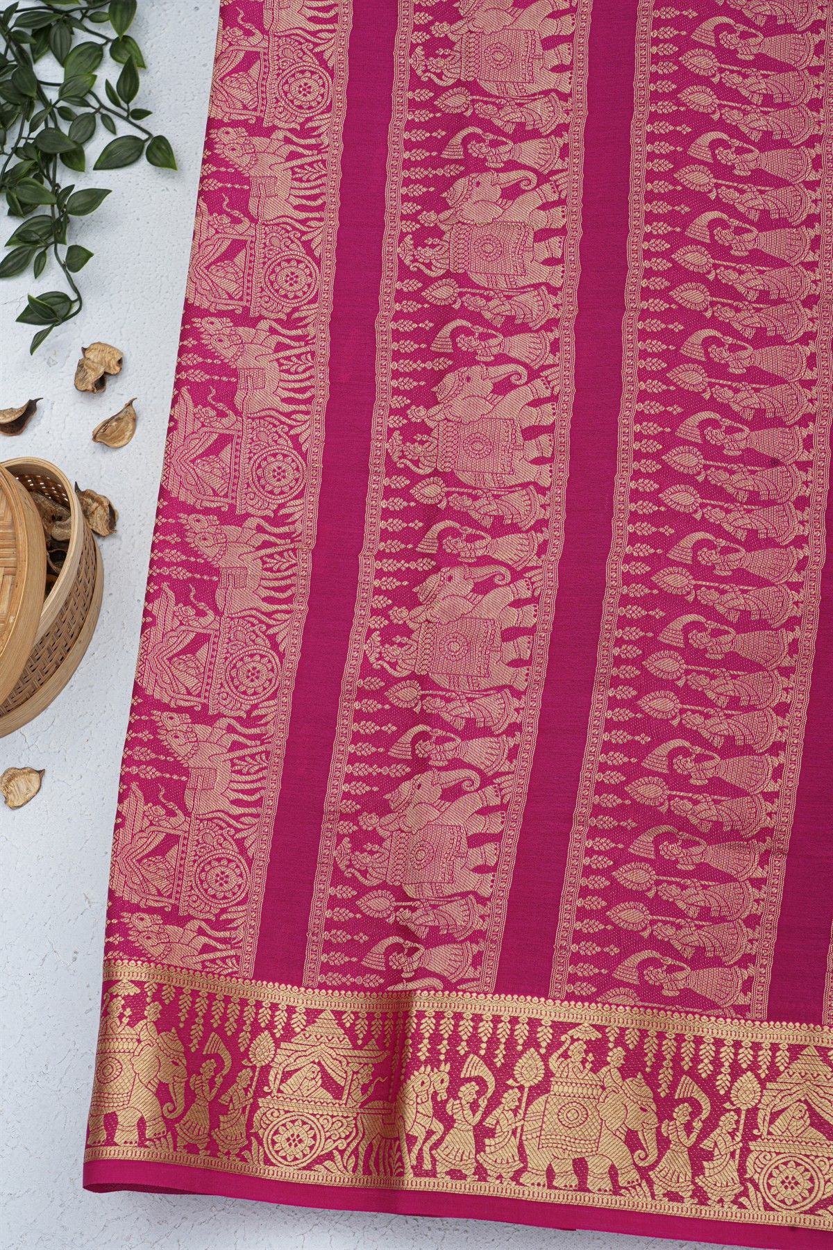 Mysore Crepe Navy Blue Saree