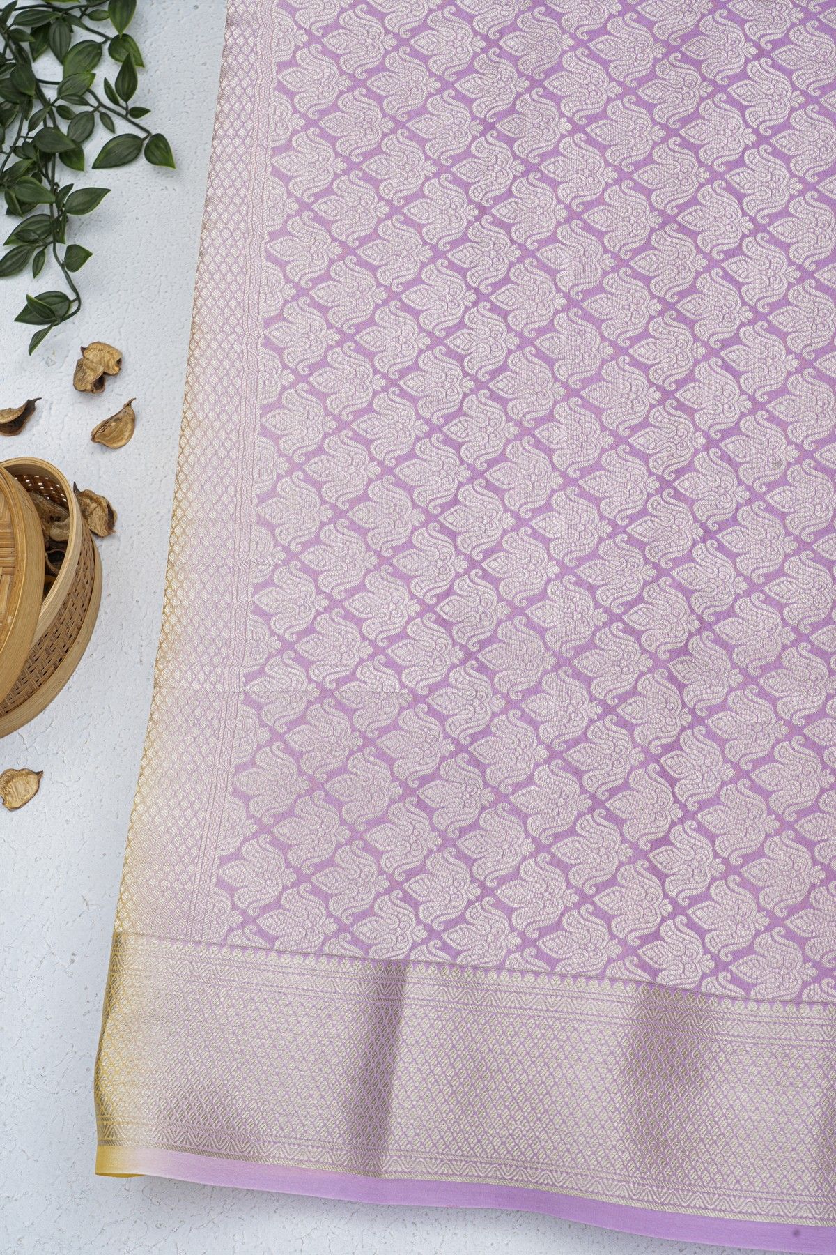 Mysore Crepe Mustard Saree