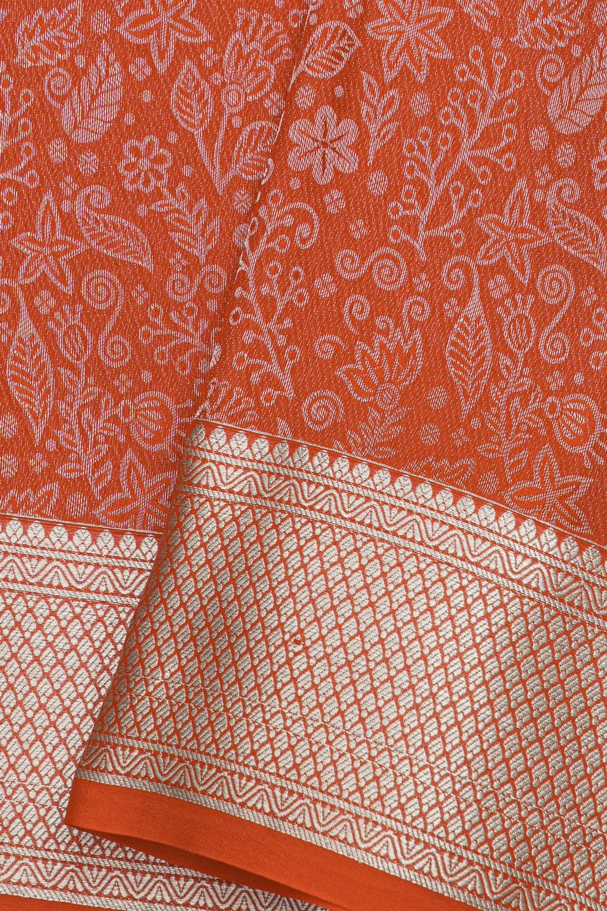 Mysore Crepe Red Saree