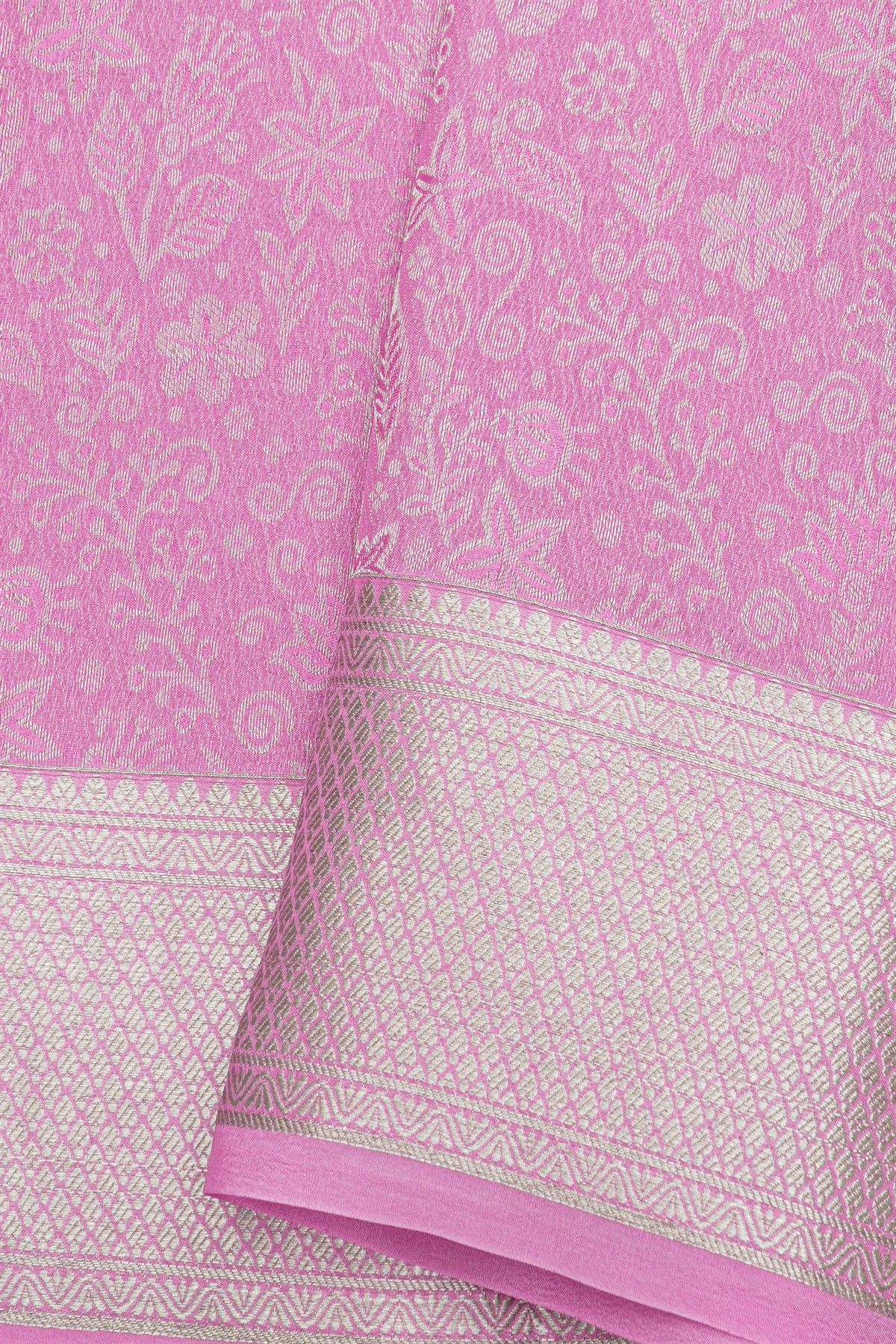 Mysore Crepe Pink Saree