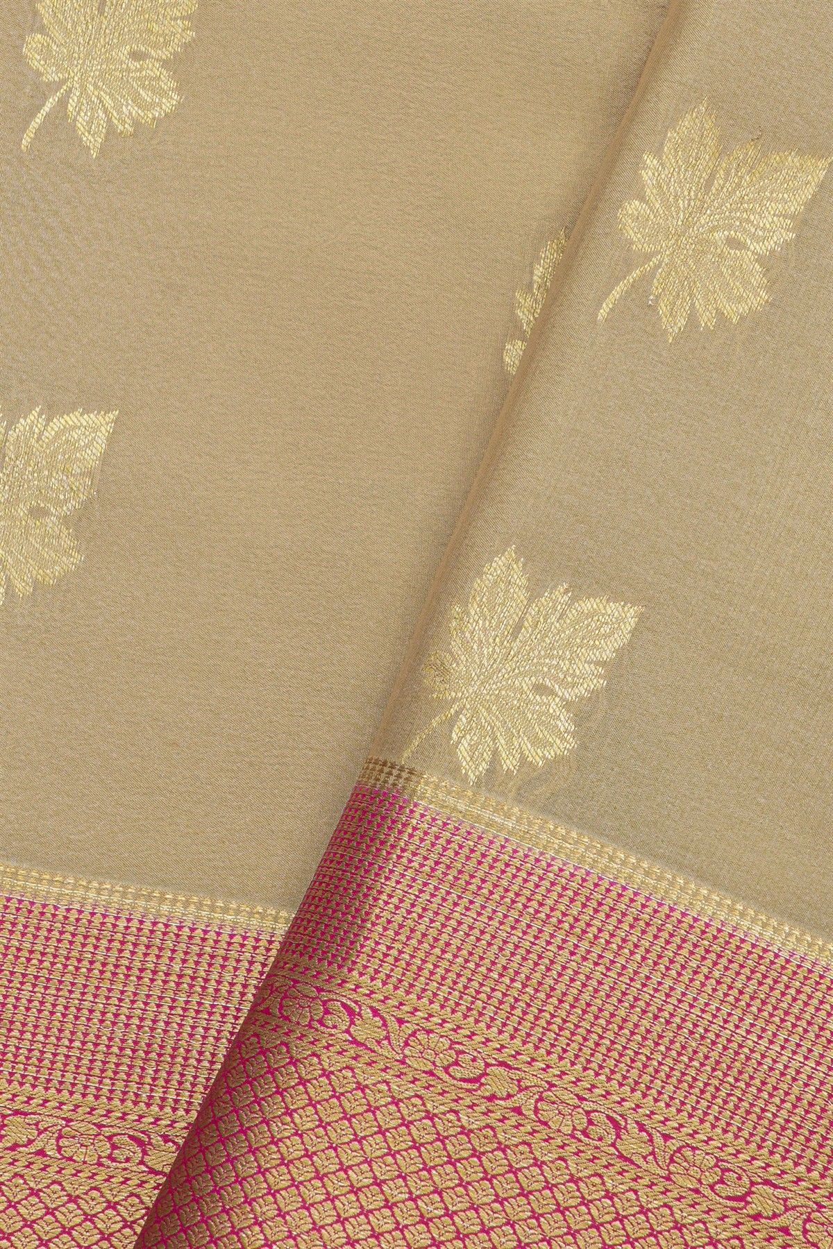 Mysore Crepe Cream Saree