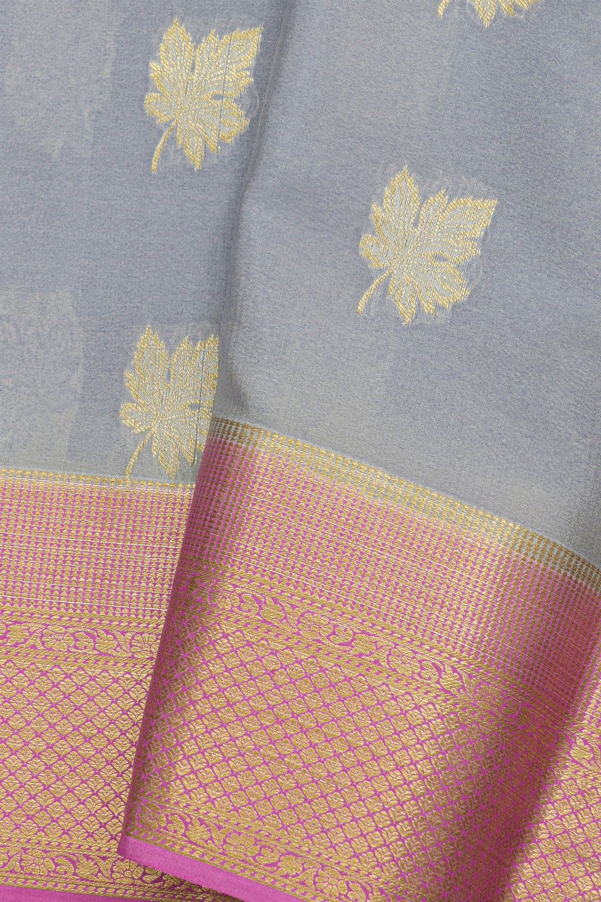 Mysore Crepe Grey Saree